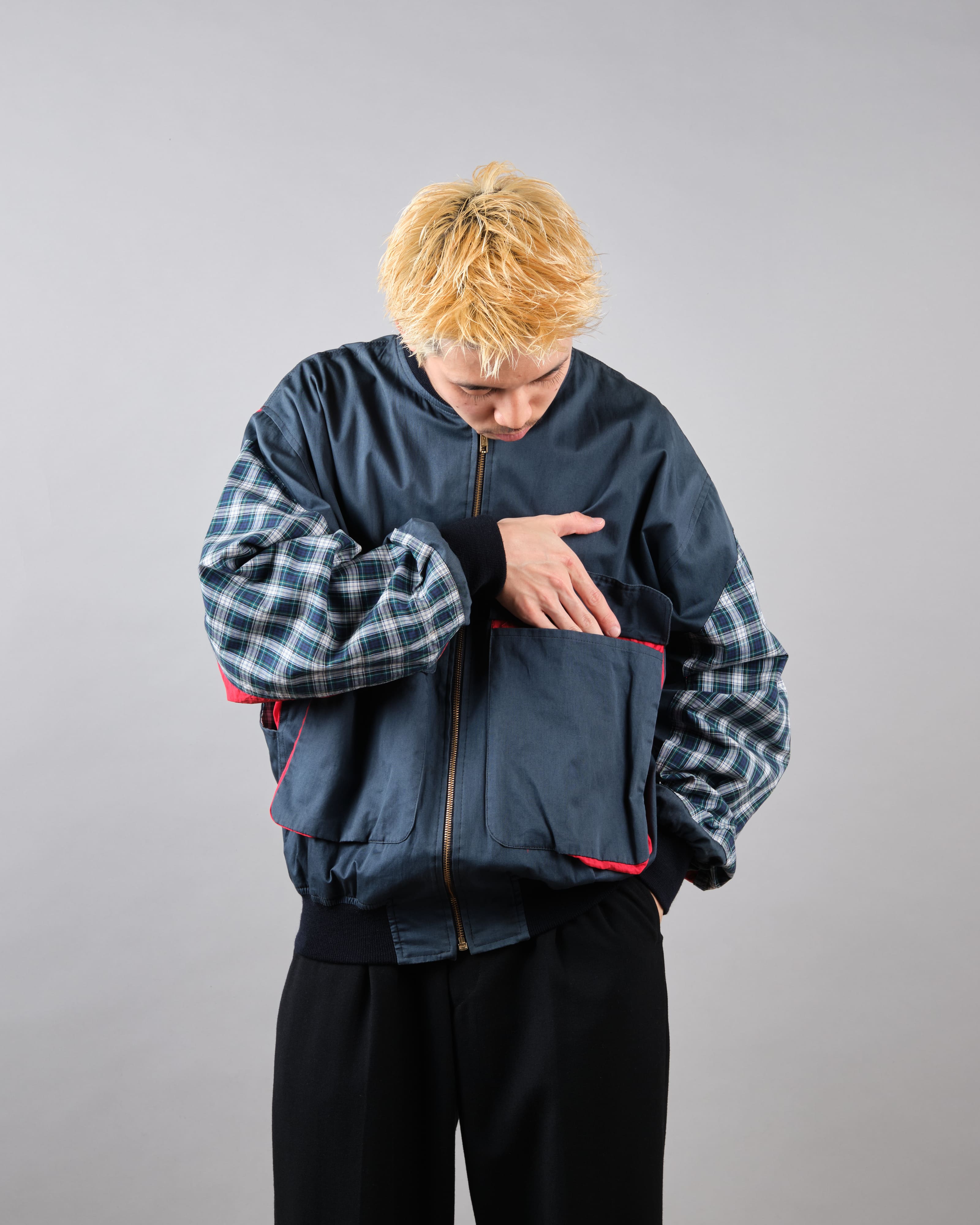 【~80's】Vintage Façonnable Cotton Nylon Crazy Pattern Blouson Size.5