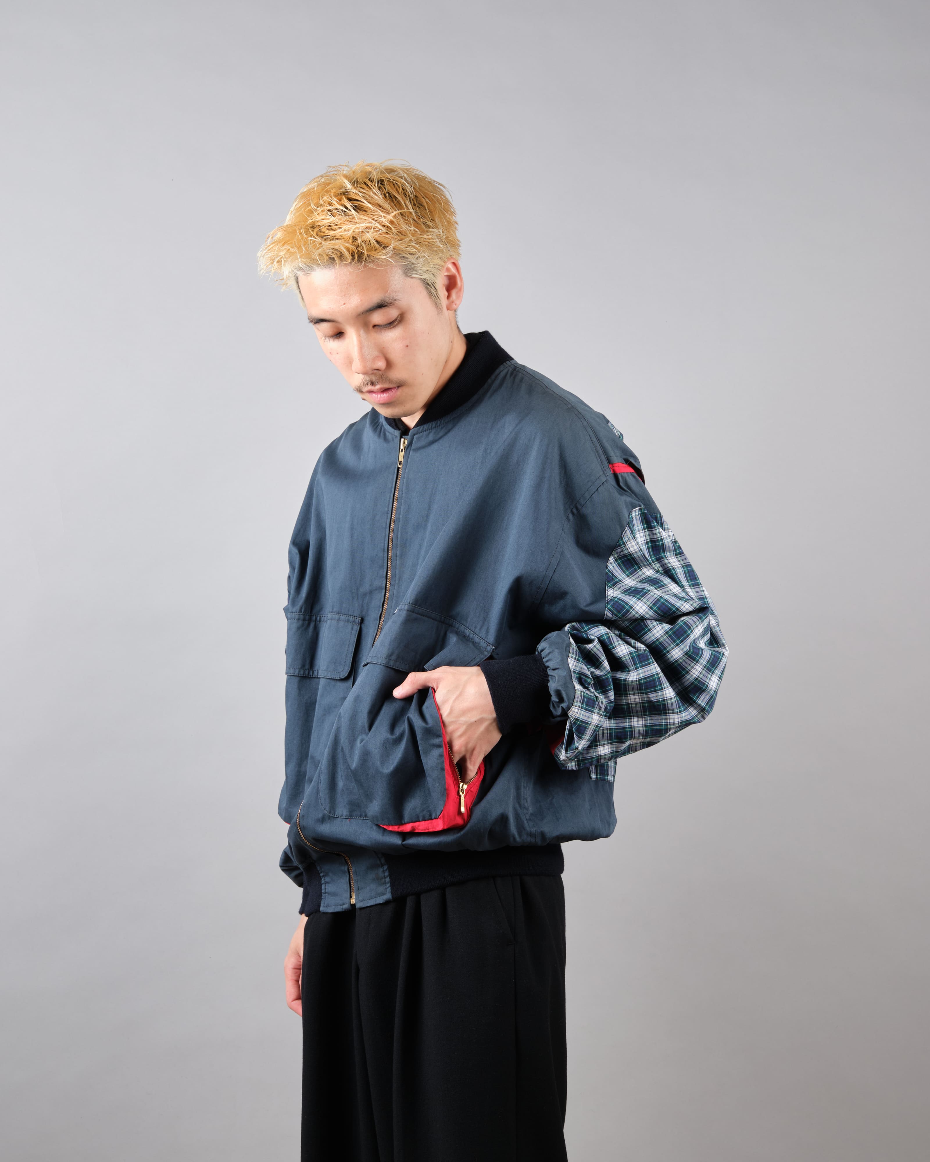 【~80's】Vintage Façonnable Cotton Nylon Crazy Pattern Blouson Size.5