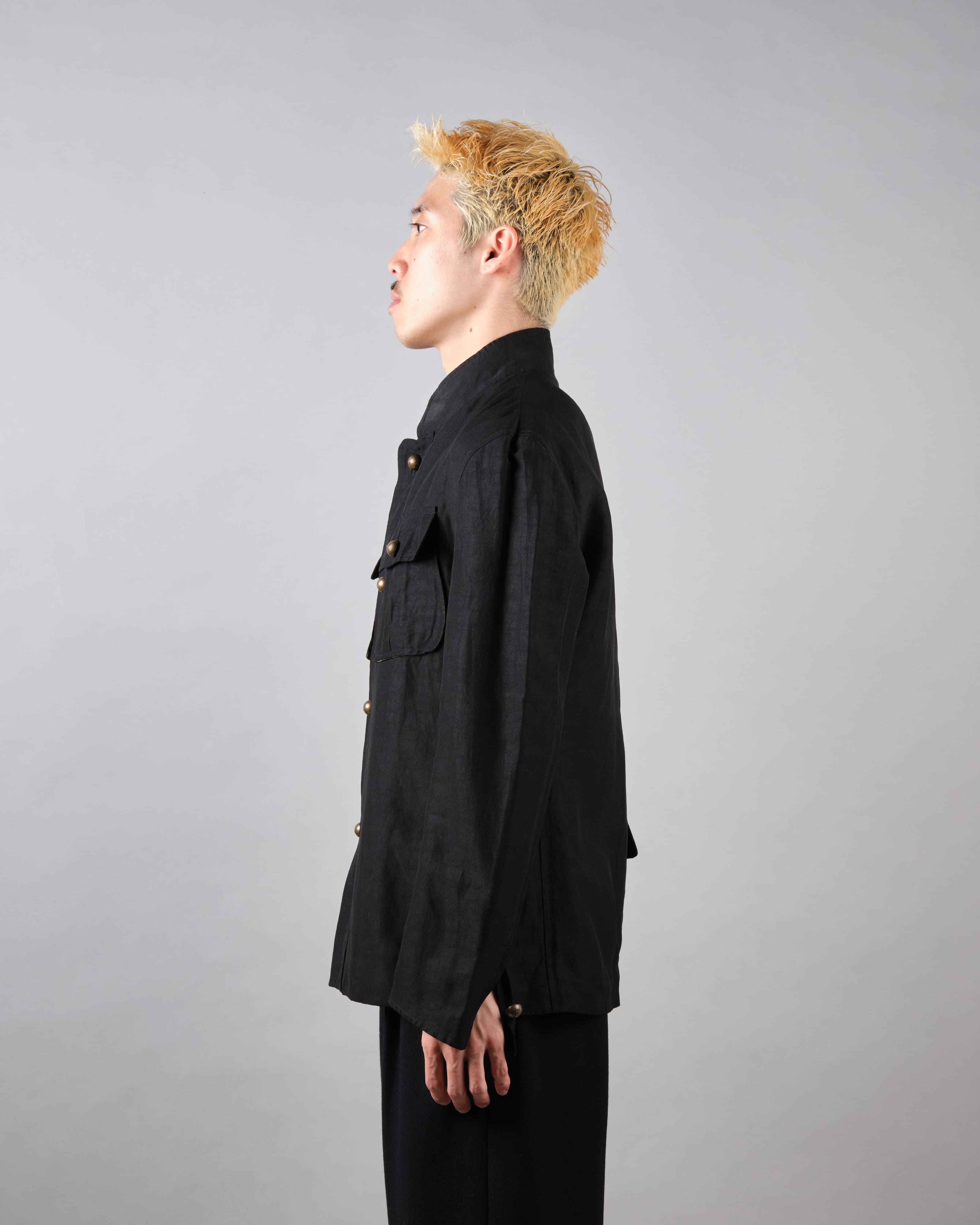 【~00's】Old ARNYS PARIS Silk Linen Stand Collar Jacket Size.46