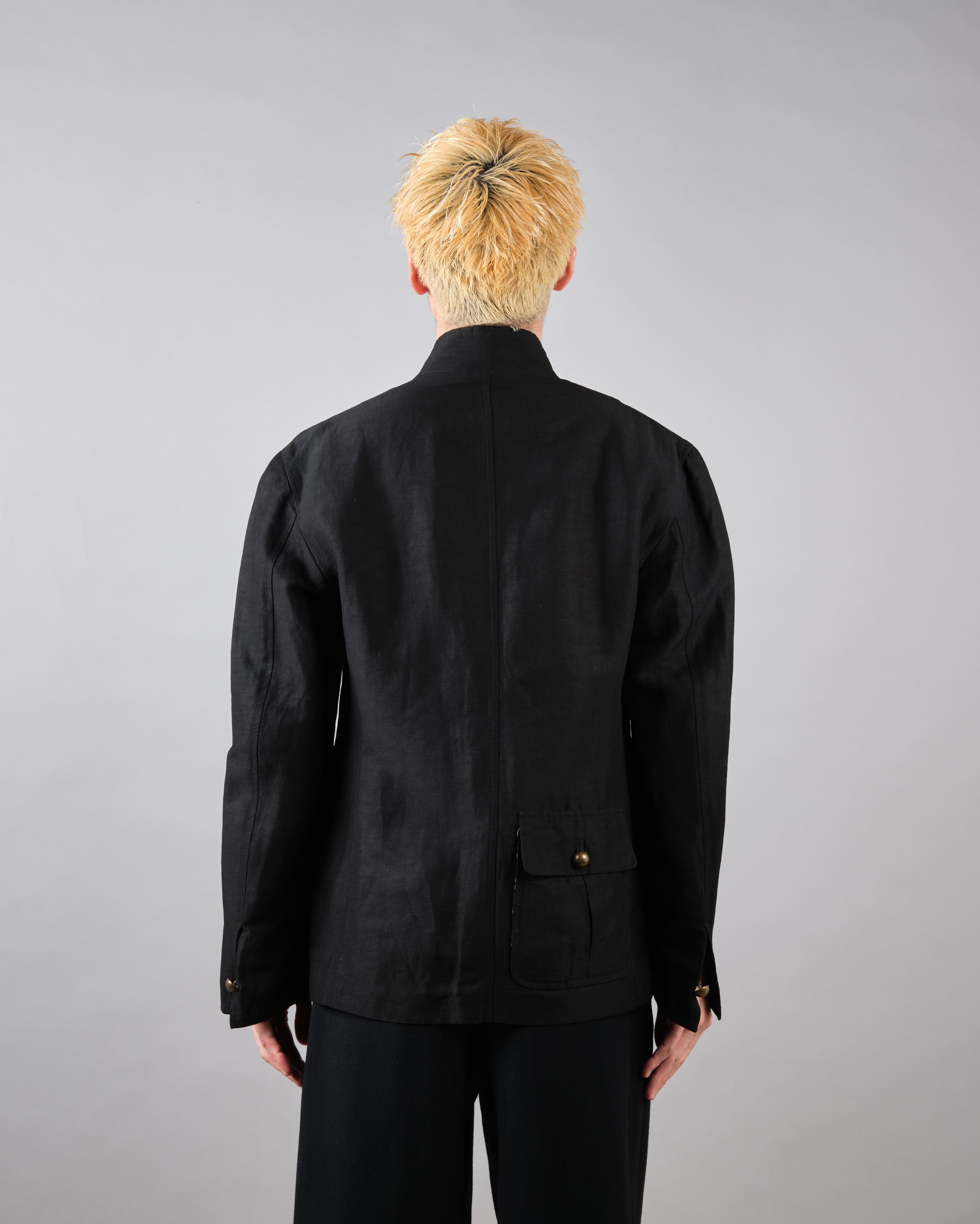 【~00's】Old ARNYS PARIS Silk Linen Stand Collar Jacket Size.46