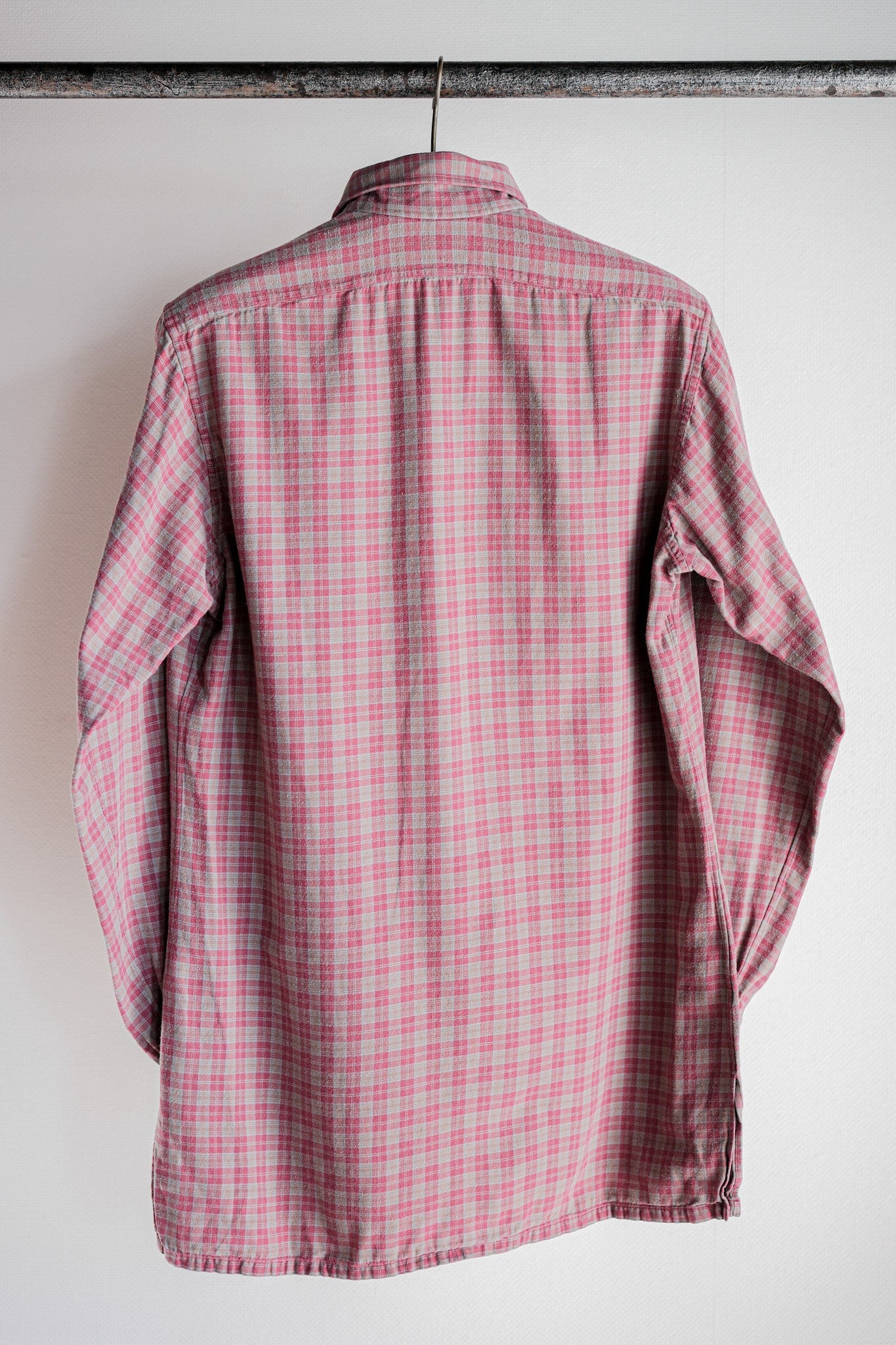 【~00's】Old Charvet Cotton Checked Shirt Size.38