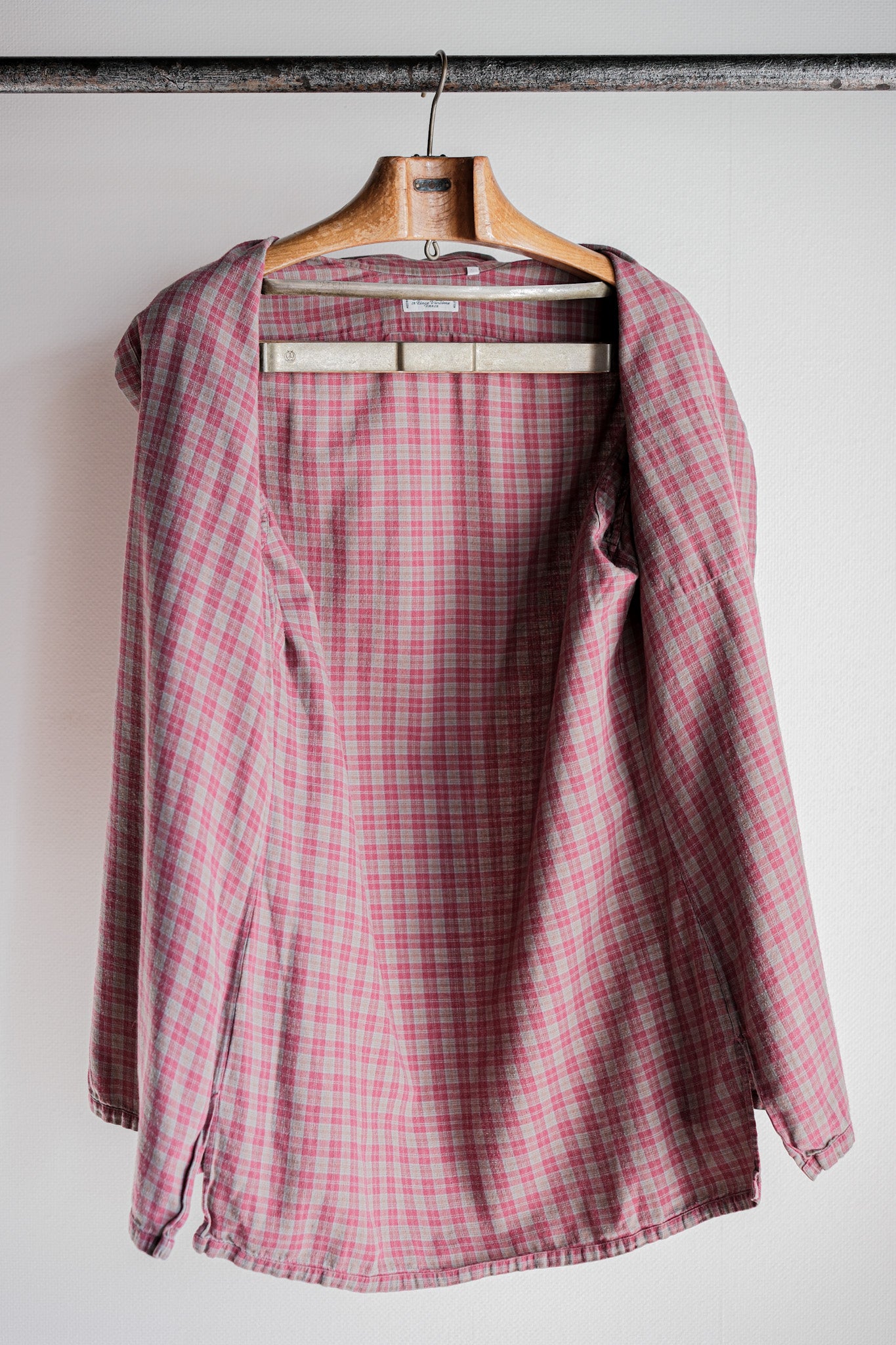 【~00's】Old Charvet Cotton Checked Shirt Size.38