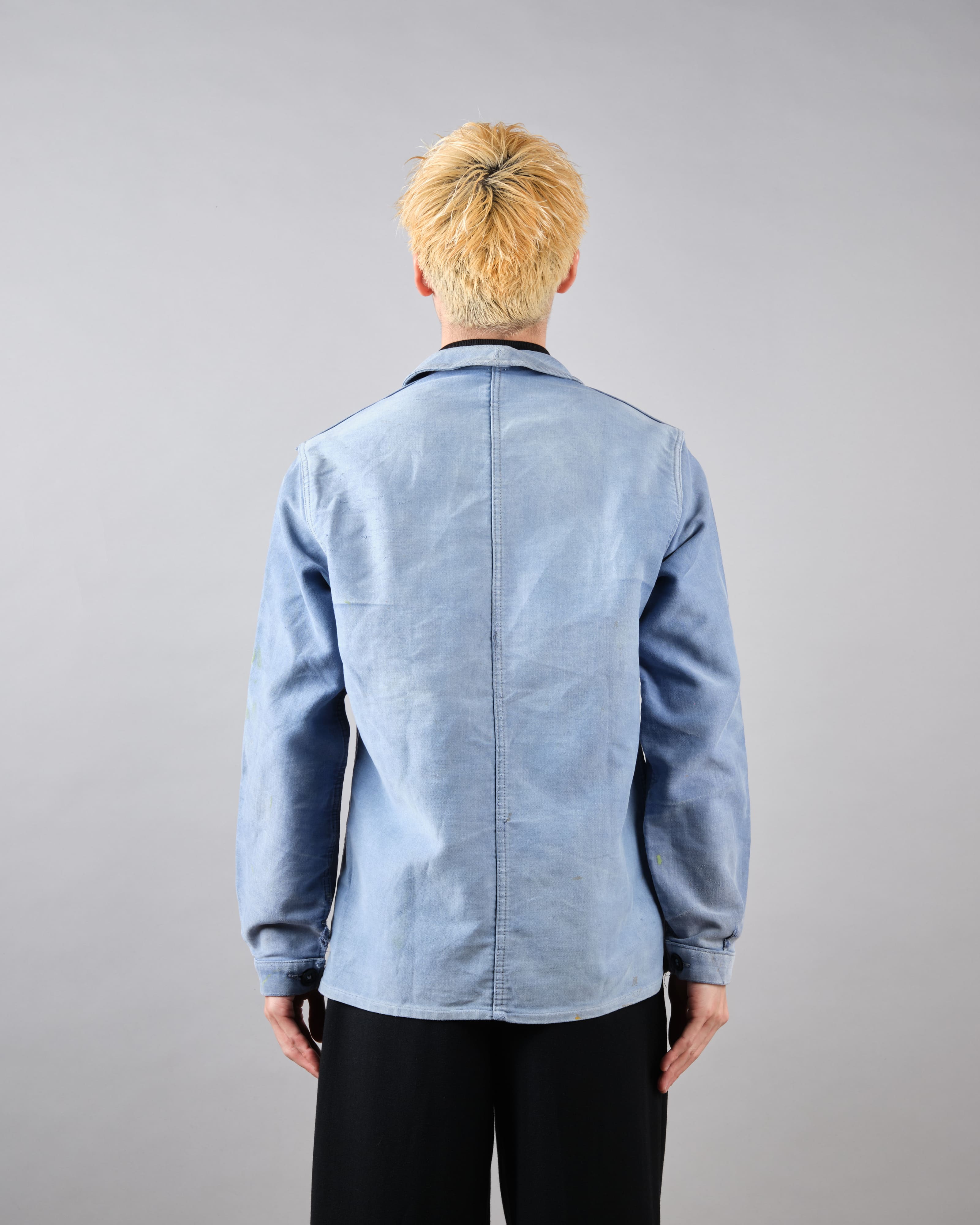 【~40's】French Vintage Blue Moleskin Work Jacket "Adolphe Lafont"