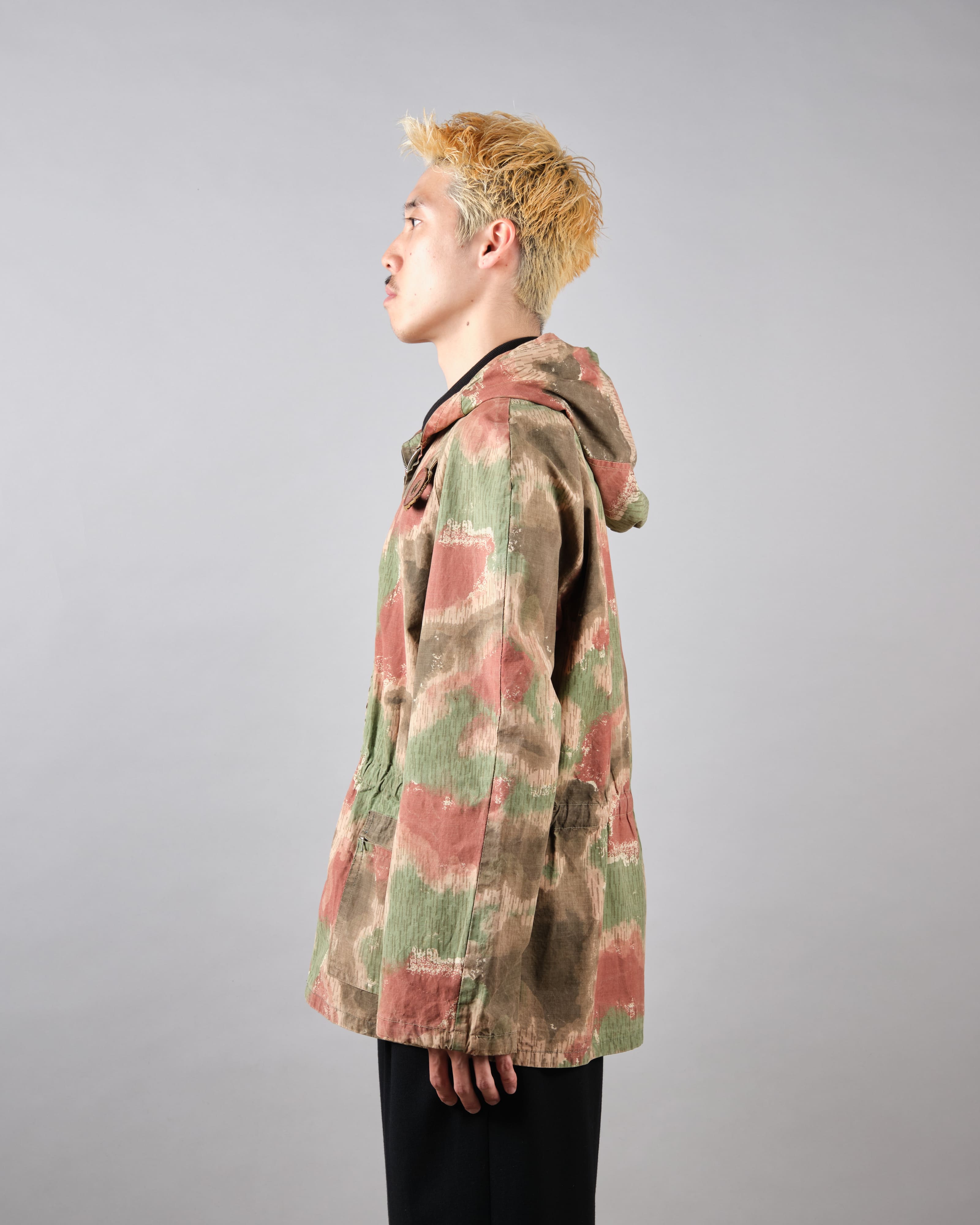 【~60's】Czechoslovakian Army Sumpfmuster Pattern Camouflage Raglan Sleeve Zip Up Hooded Jacket "Localmade"