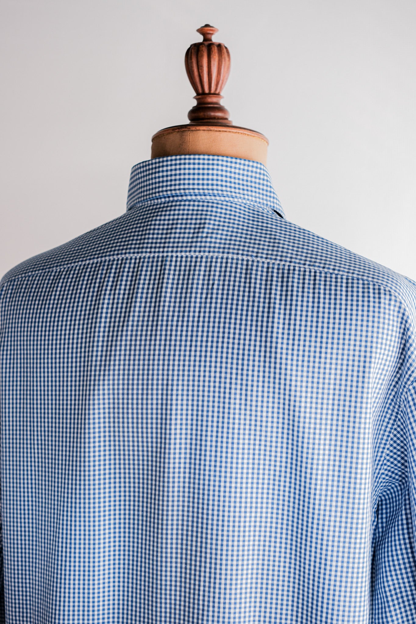 【~00's】Old Charvet Cotton Checked Dress Shirt "Bespoke"