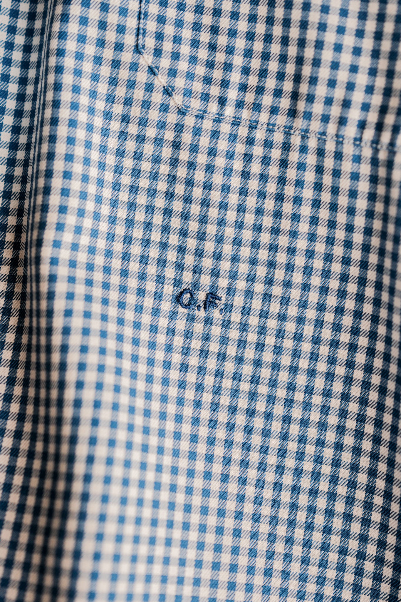 【~00's】Old Charvet Cotton Checked Dress Shirt "Bespoke"