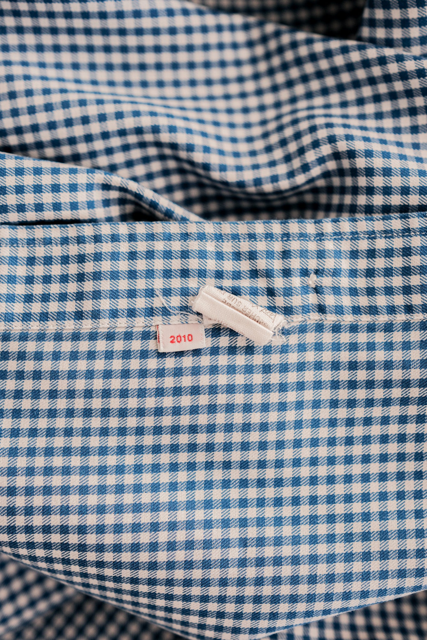 【~00's】Old Charvet Cotton Checked Dress Shirt "Bespoke"