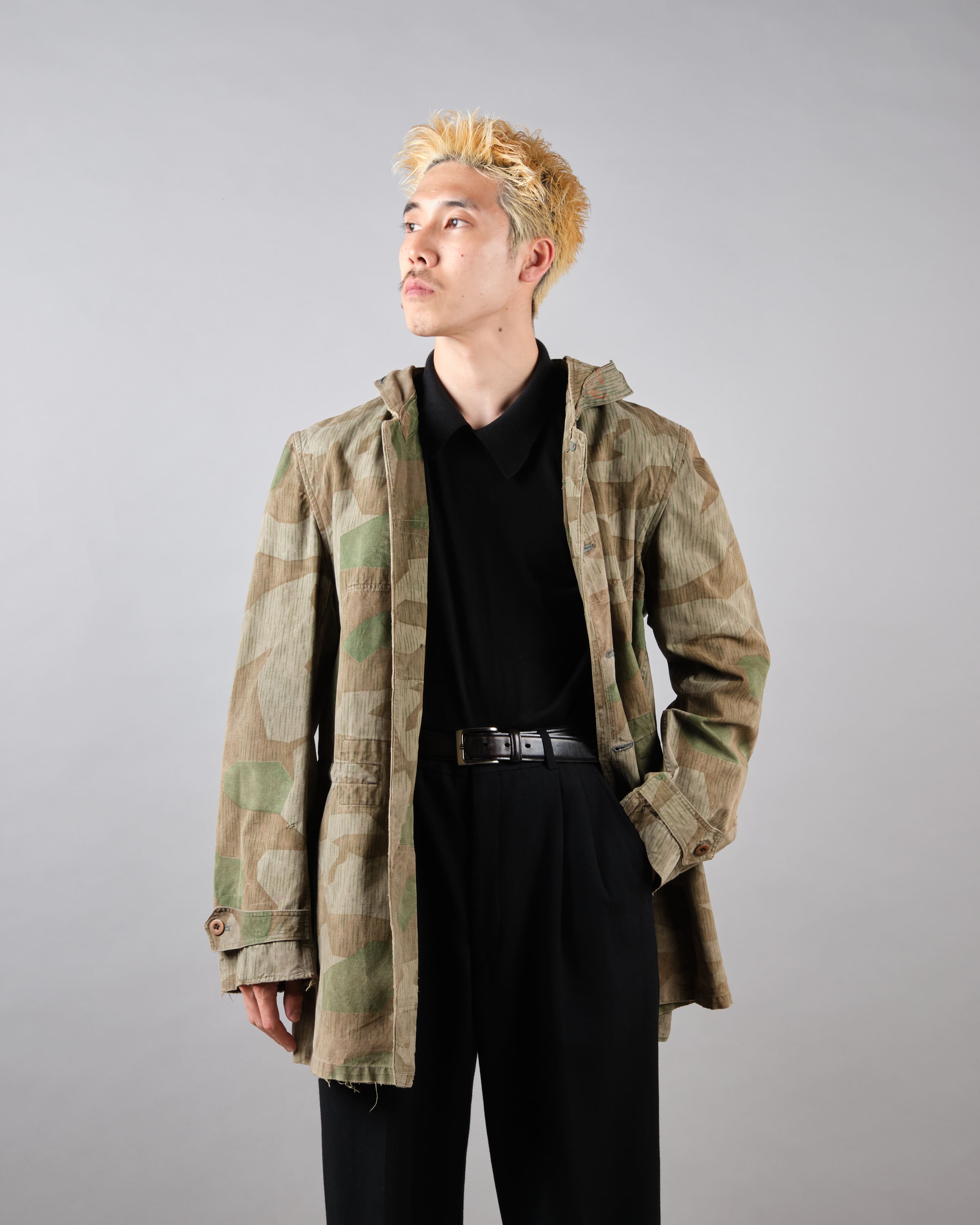 【~40's】WWII German Army Splinter Camouflage Hooded Jacket "Localmade" "Wehrmacht"