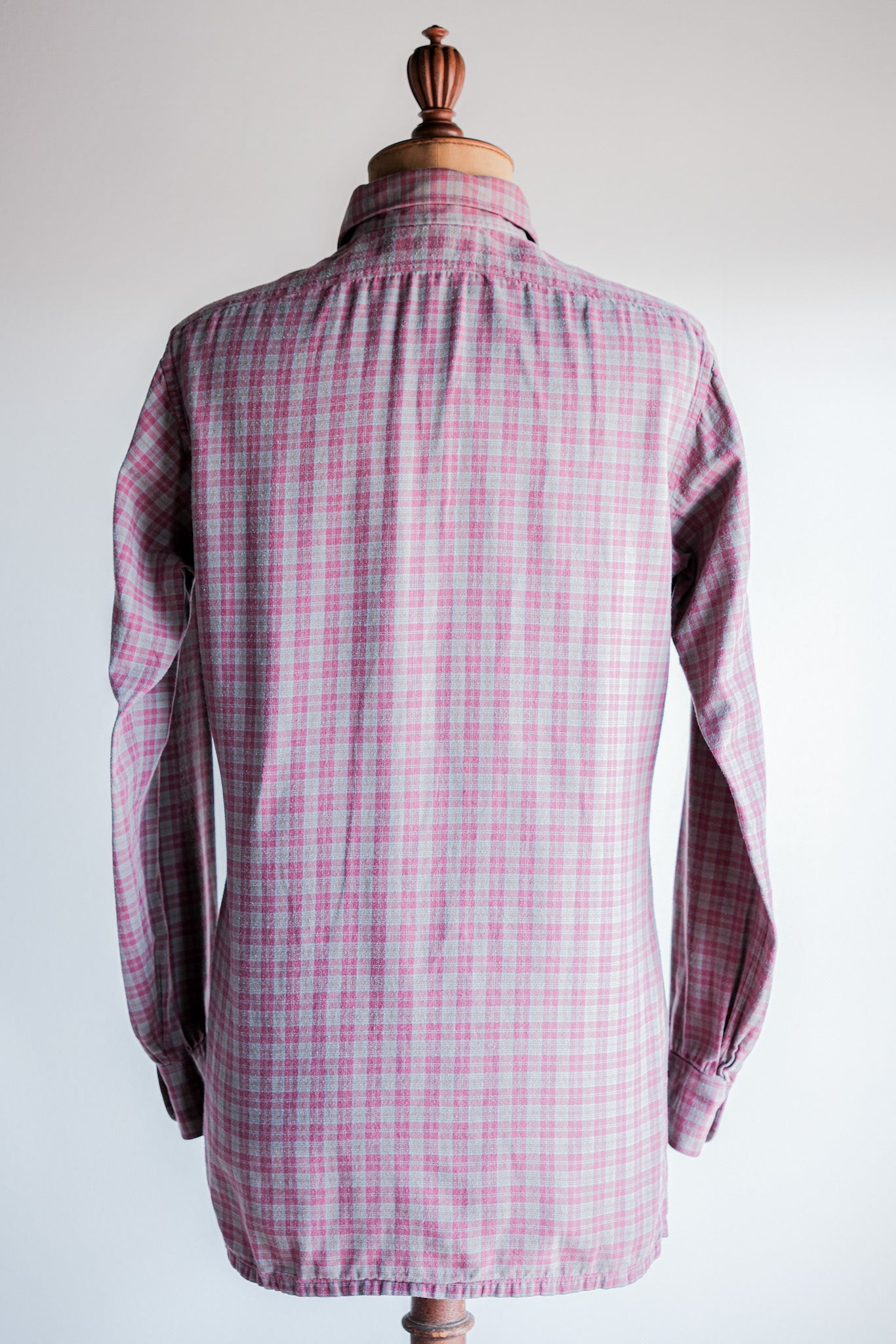 【~00's】Old Charvet Cotton Checked Shirt Size.38