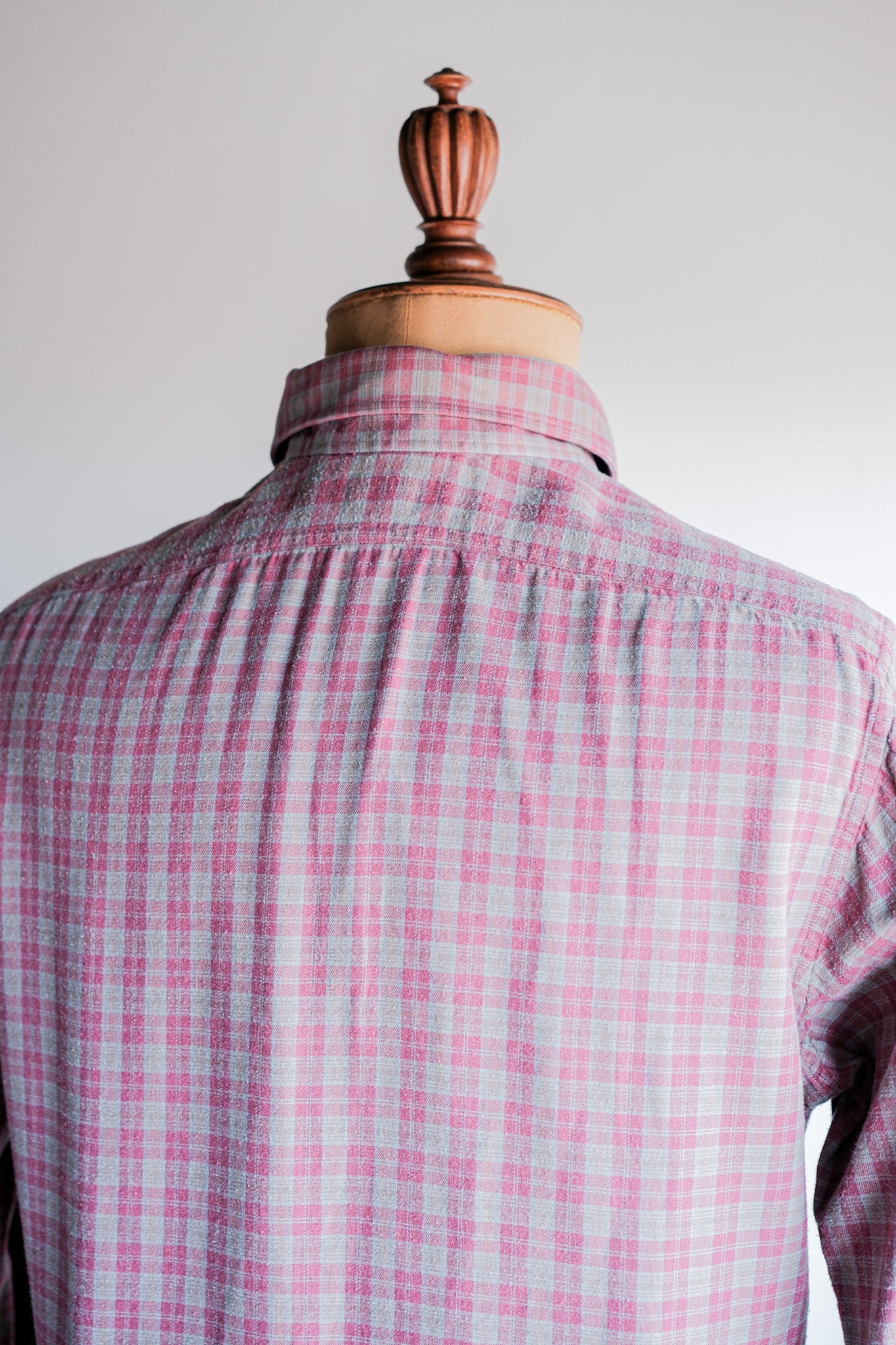 【~00's】Old Charvet Cotton Checked Shirt Size.38