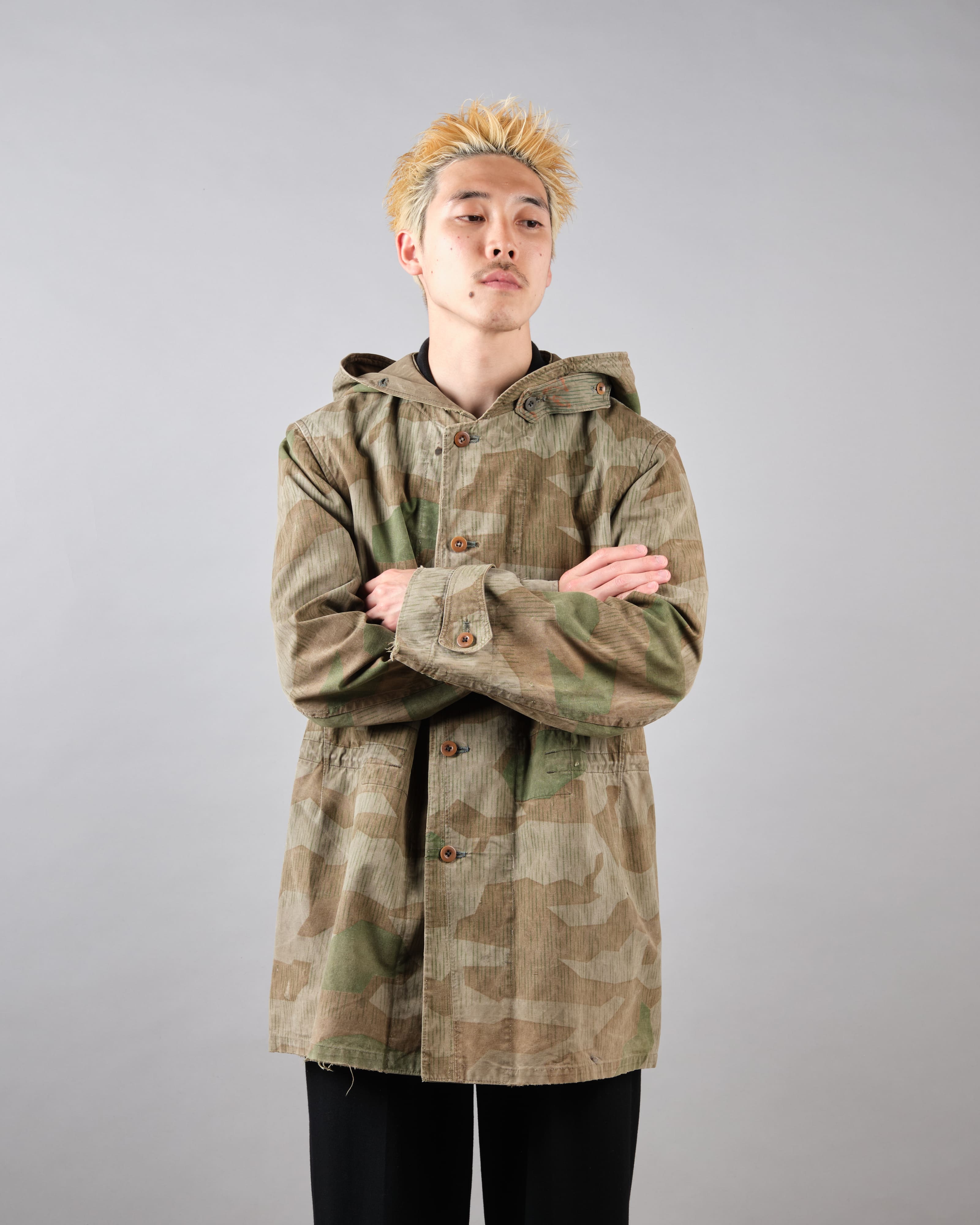 【~40's】WWII German Army Splinter Camouflage Hooded Jacket "Localmade" "Wehrmacht"