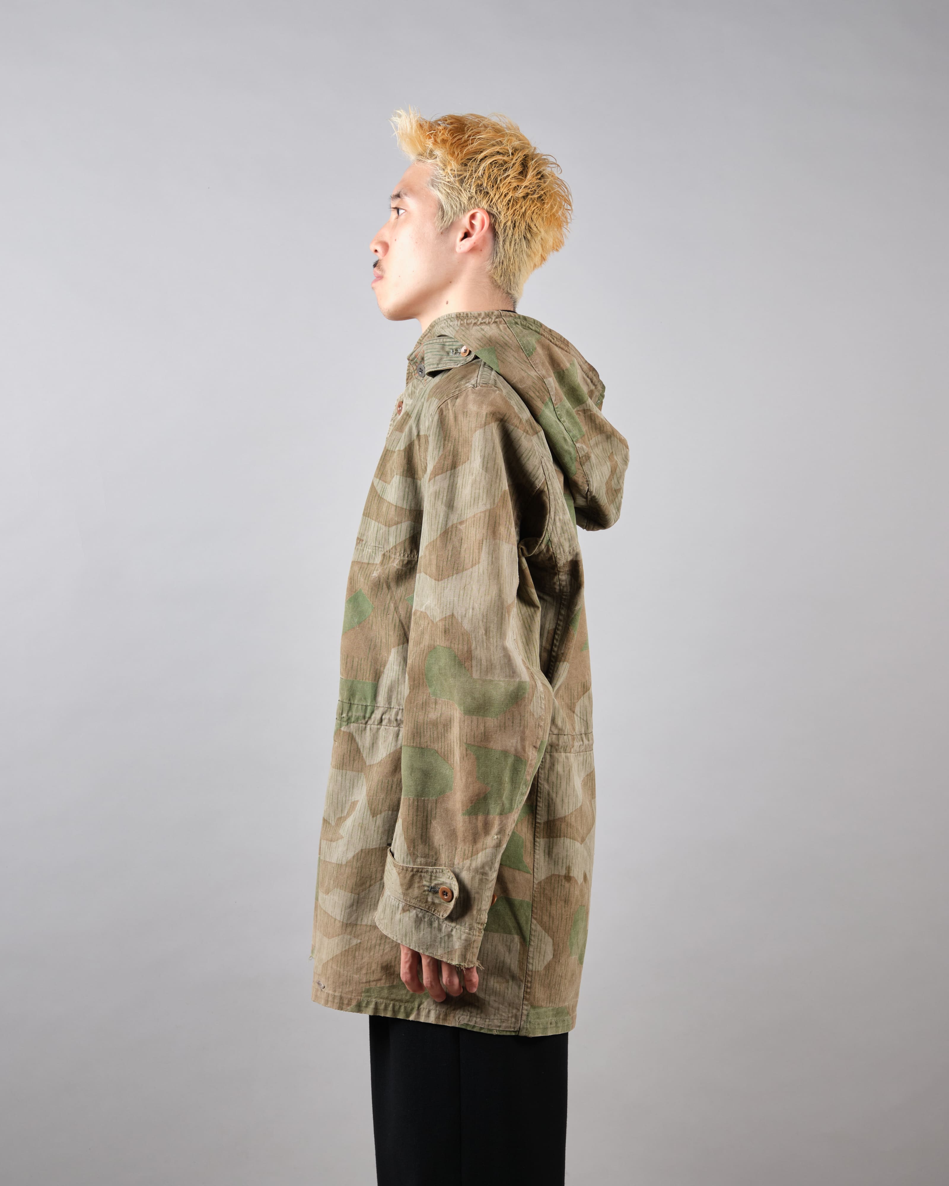 【~40's】WWII German Army Splinter Camouflage Hooded Jacket "Localmade" "Wehrmacht"