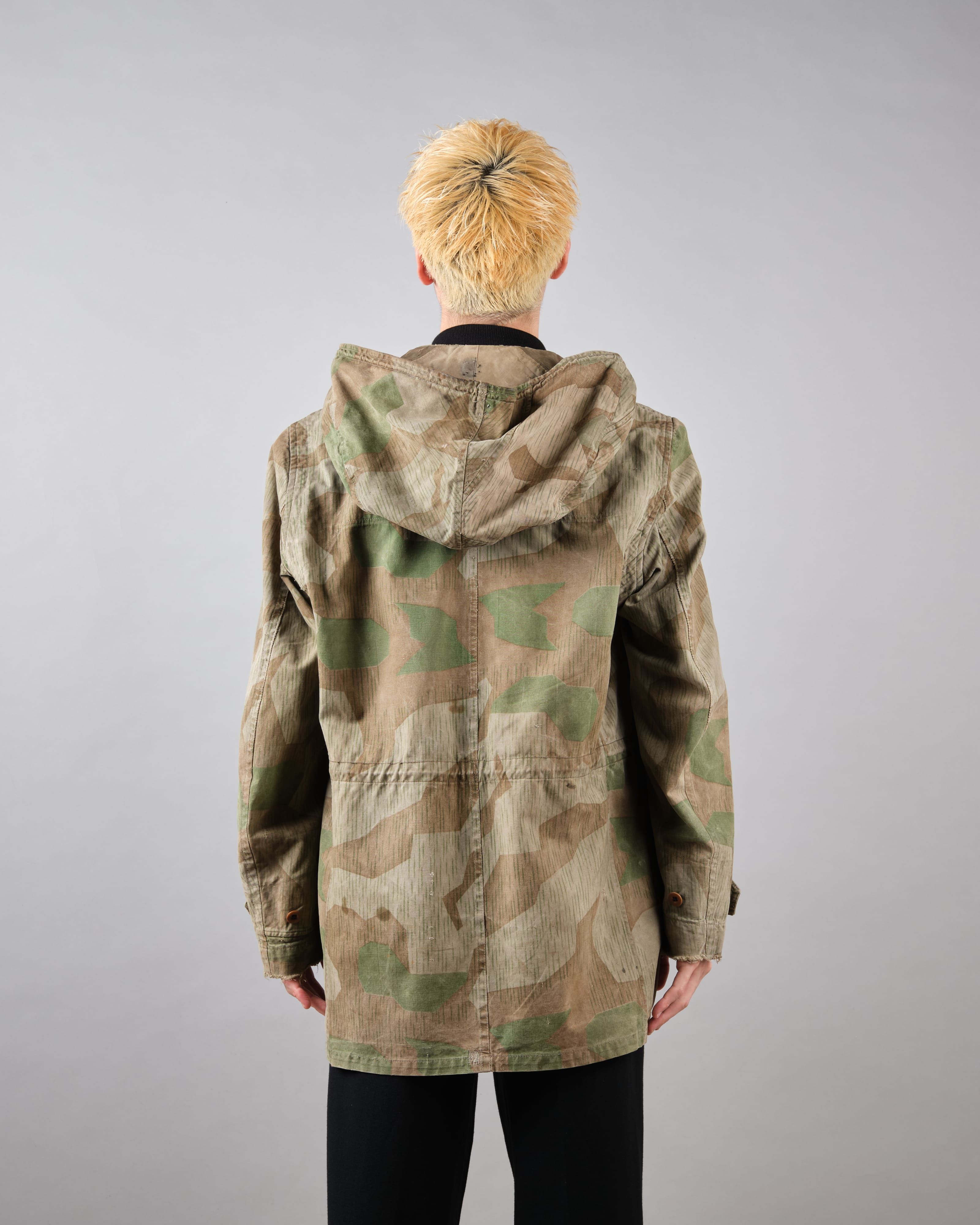 【~40's】WWII German Army Splinter Camouflage Hooded Jacket "Localmade" "Wehrmacht"