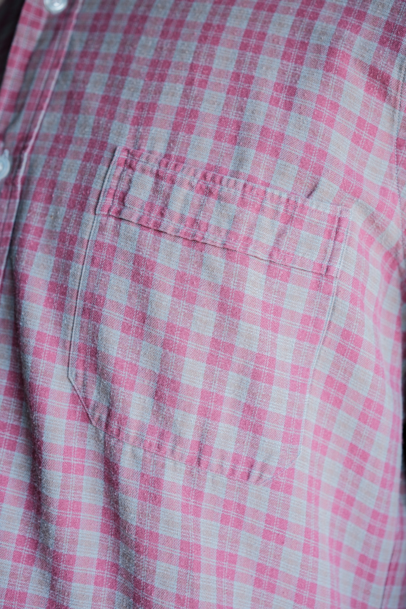 【~00's】Old Charvet Cotton Checked Shirt Size.38