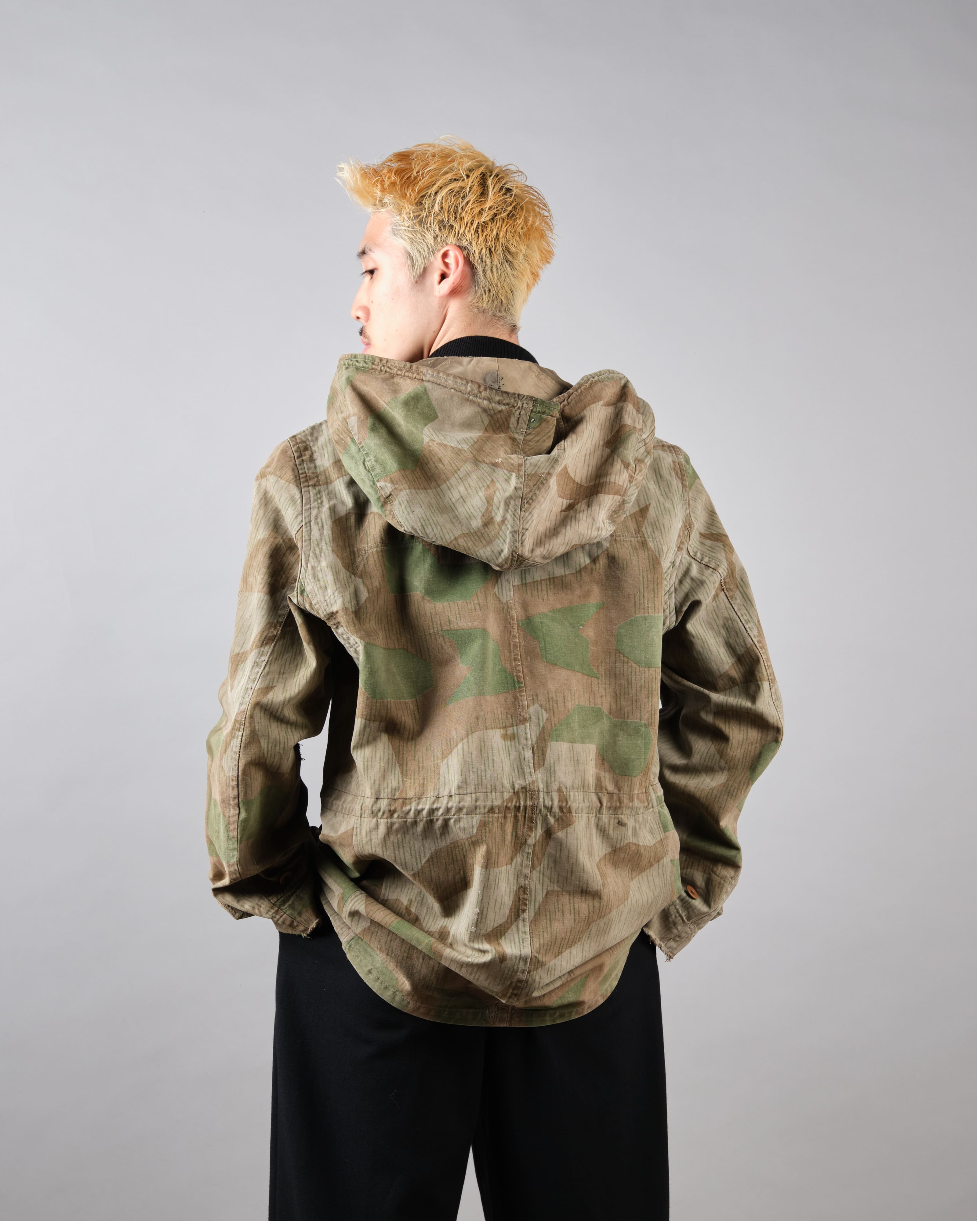 【~40's】WWII German Army Splinter Camouflage Hooded Jacket "Localmade" "Wehrmacht"