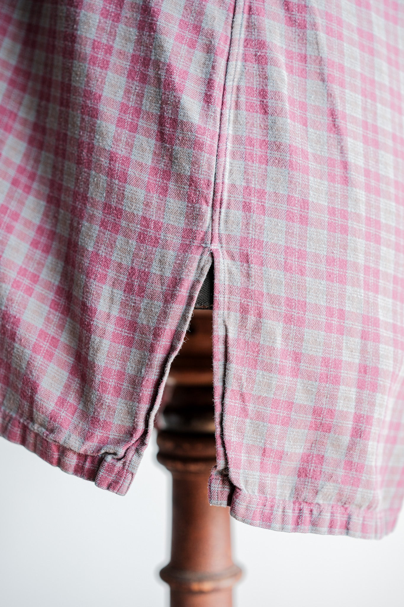 【~00's】Old Charvet Cotton Checked Shirt Size.38