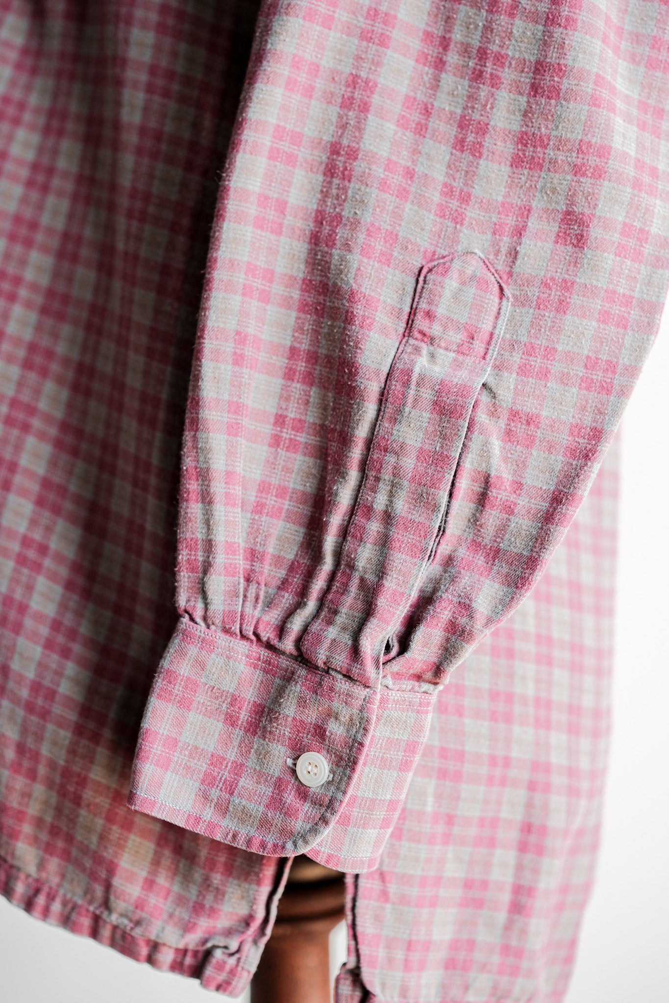 【~00's】Old Charvet Cotton Checked Shirt Size.38