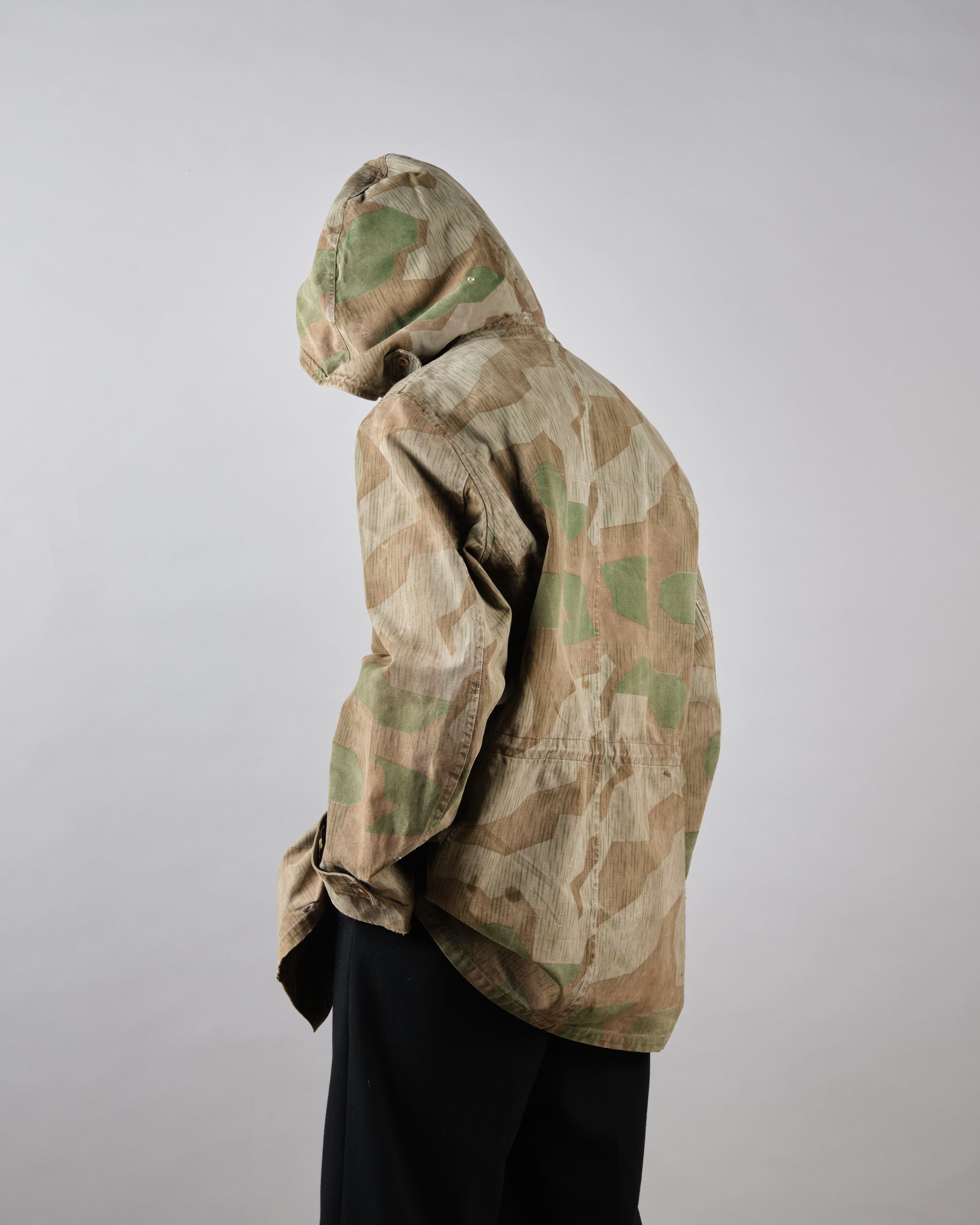 【~40's】WWII German Army Splinter Camouflage Hooded Jacket "Localmade" "Wehrmacht"