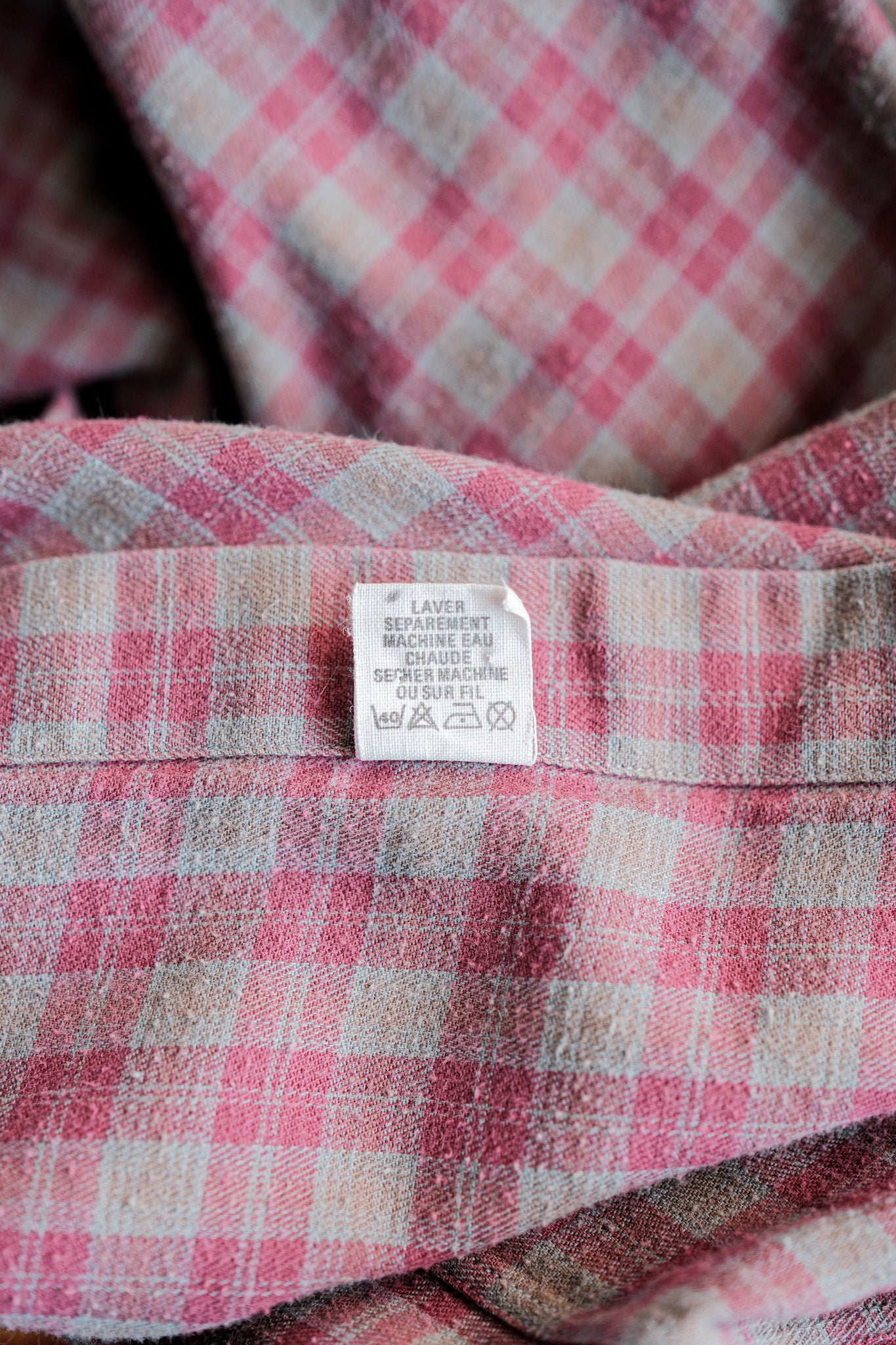 【~00's】Old Charvet Cotton Checked Shirt Size.38