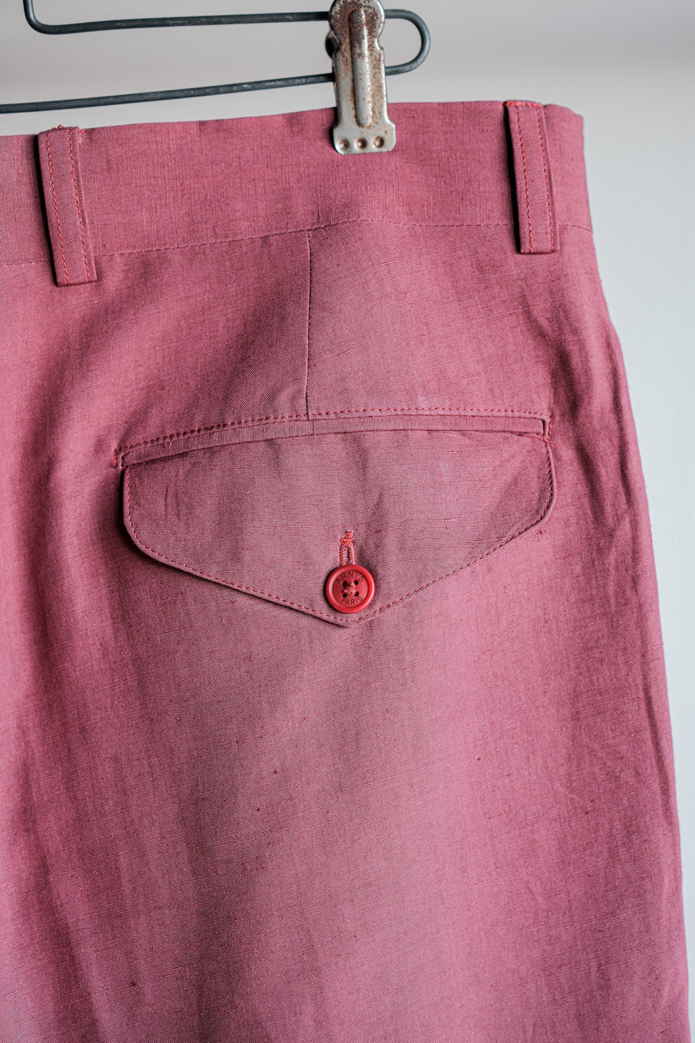 【~00's】Old ARNYS PARIS In Tuck Turn Up Linen Silk Trousers Size.42