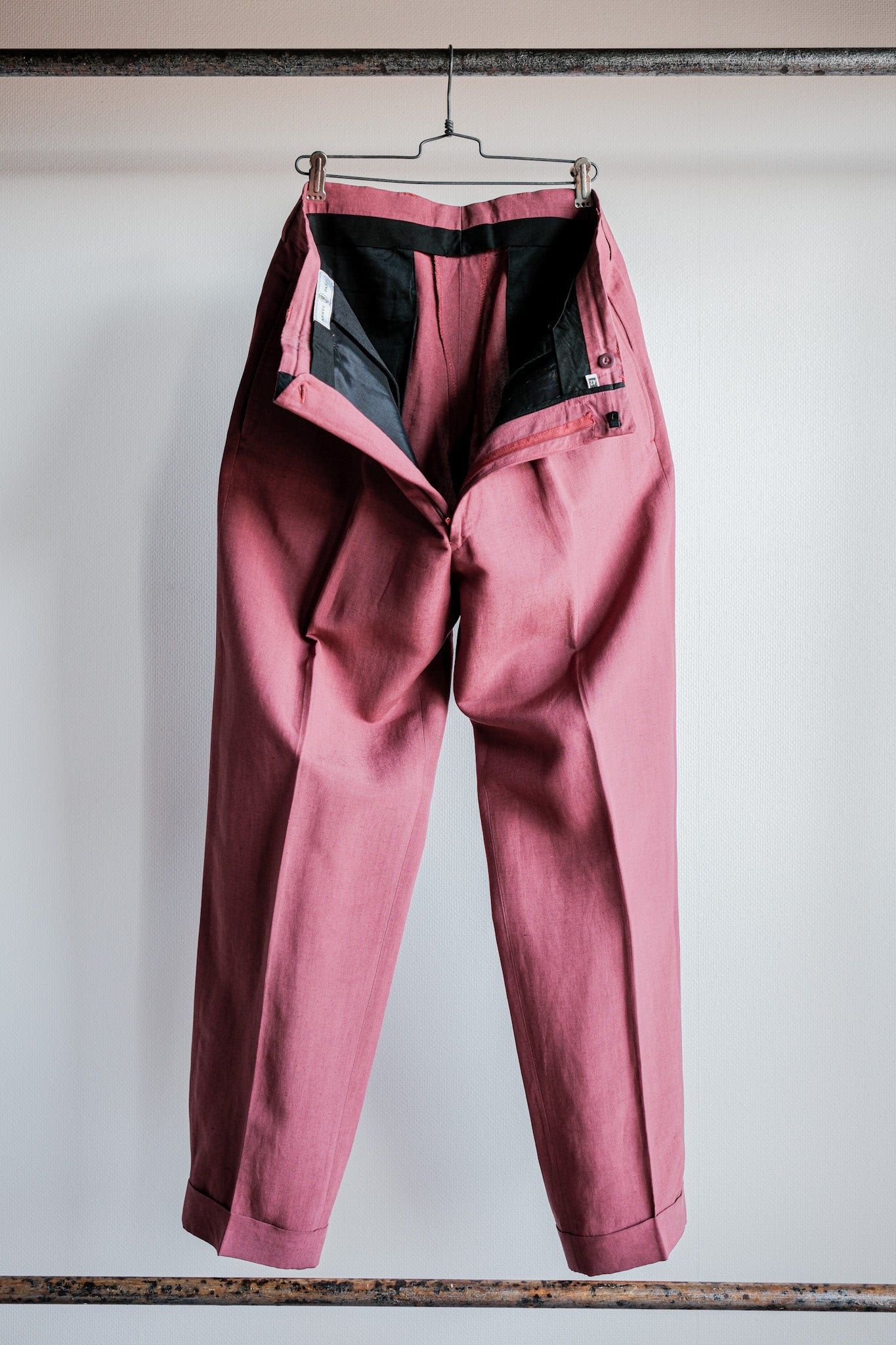 【~00's】Old ARNYS PARIS In Tuck Turn Up Linen Silk Trousers Size.42