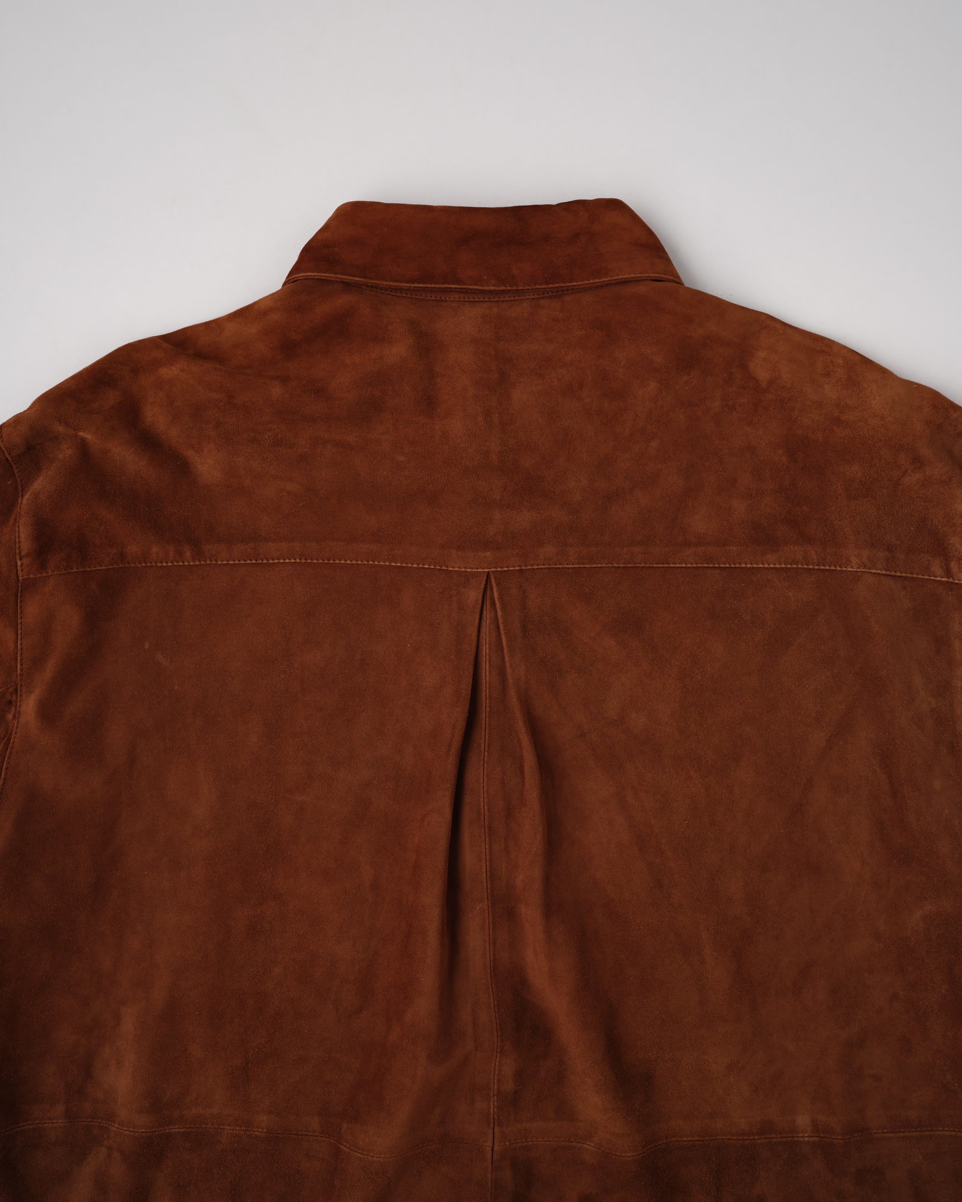 【~90’s】Old SULKA PARIS Brown Suede Leather Shirt Jacket Size.42