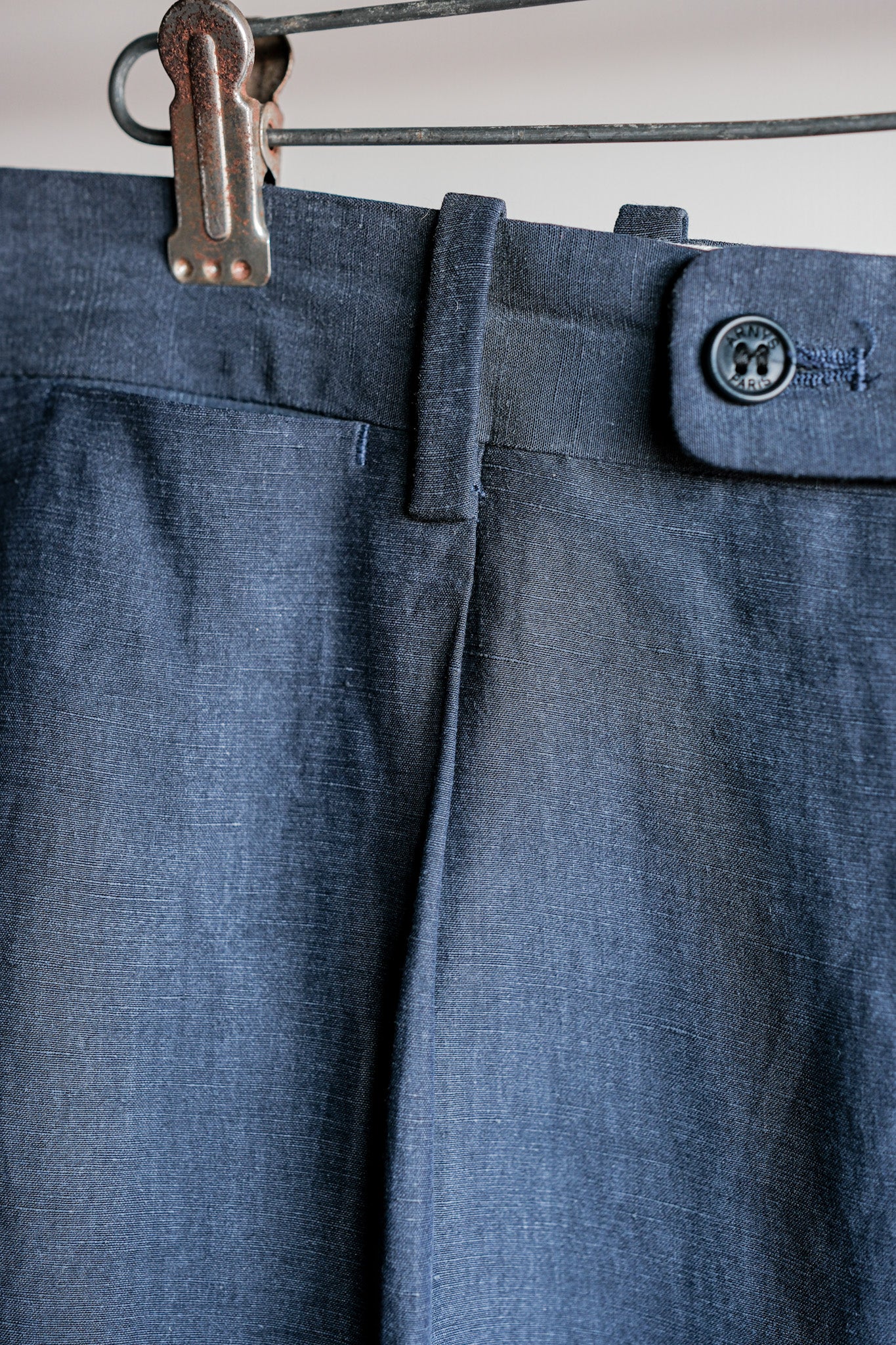 【~00's】Old ARNYS PARIS In Tuck Turn Up Linen Silk Trousers Size.44