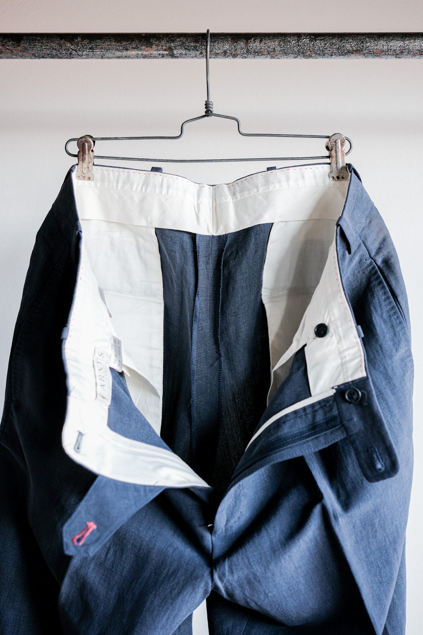 【~00's】Old ARNYS PARIS In Tuck Turn Up Linen Silk Trousers Size.44