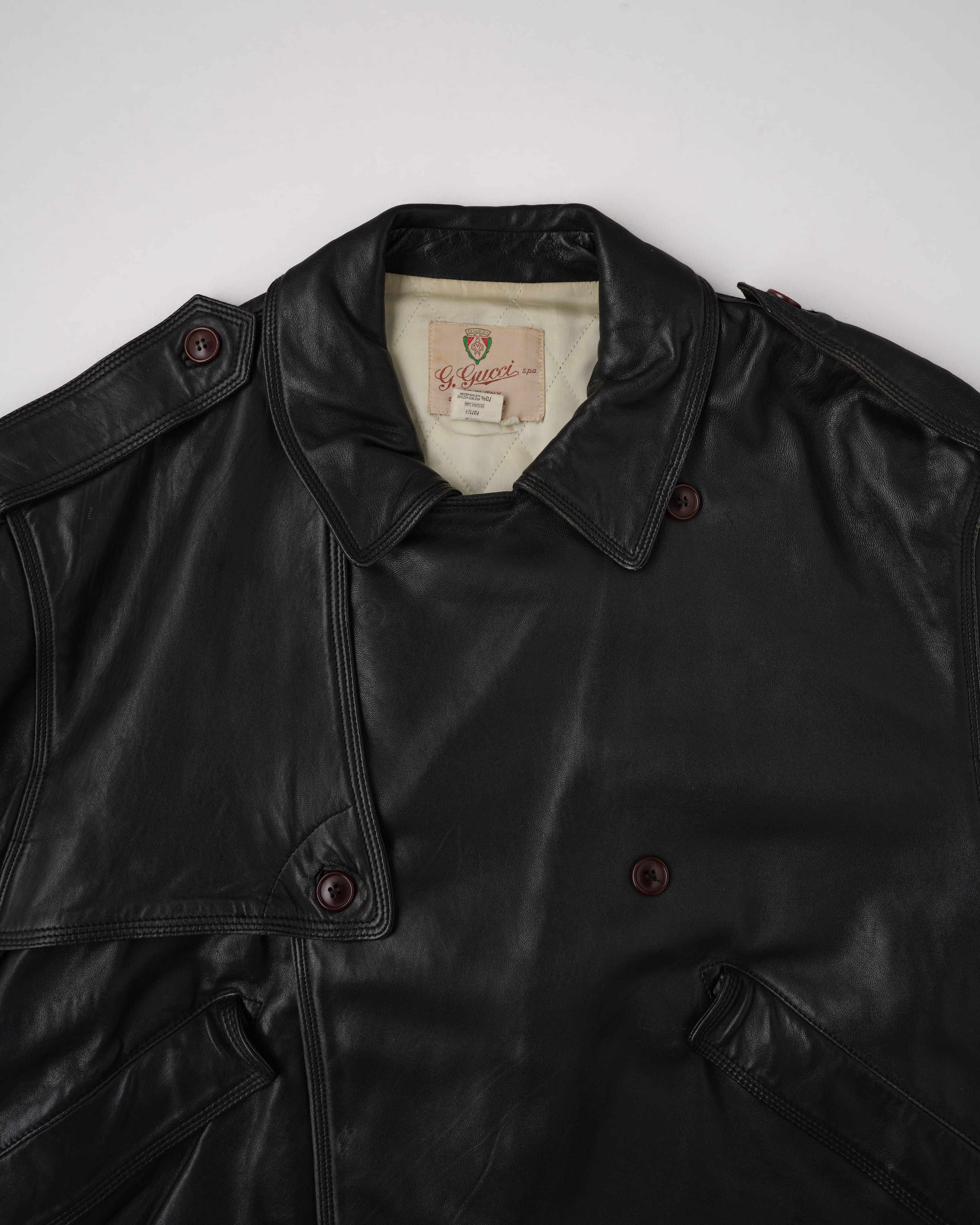 【~70’s】Old GUCCI Black Leather Blouson Size.50