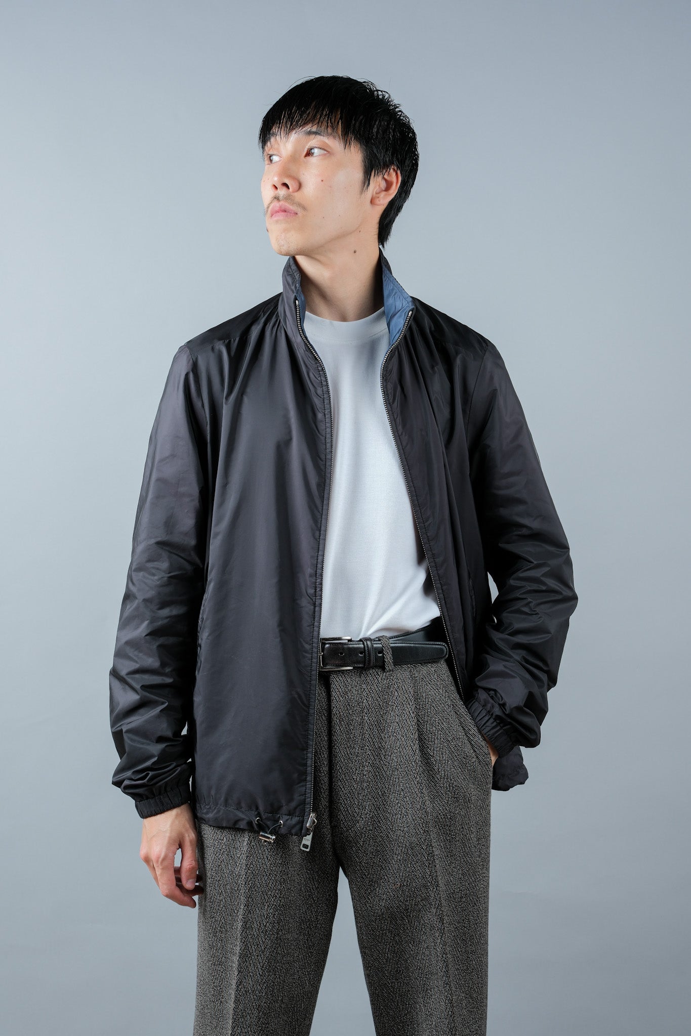 【~2010's】Old PRADA LINEA ROSSA Nylon Reversible Zip Up Jacket Size.48 "PRADA SPORT"