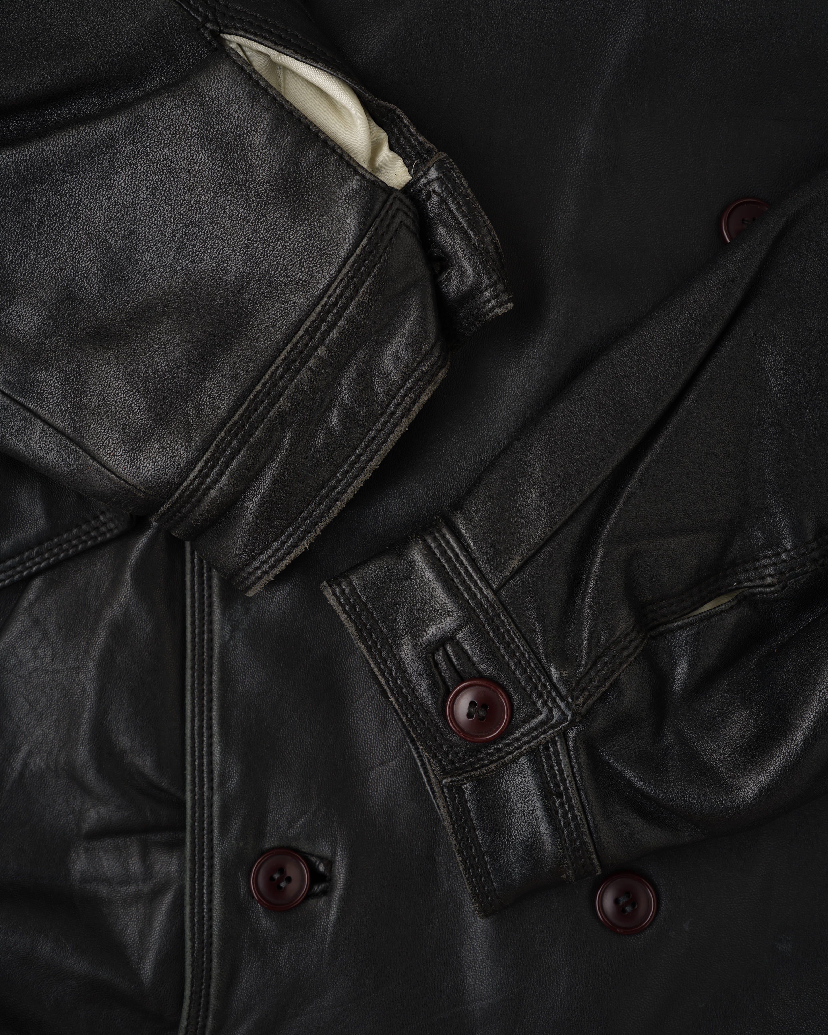 【~70’s】Old GUCCI Black Leather Blouson Size.50