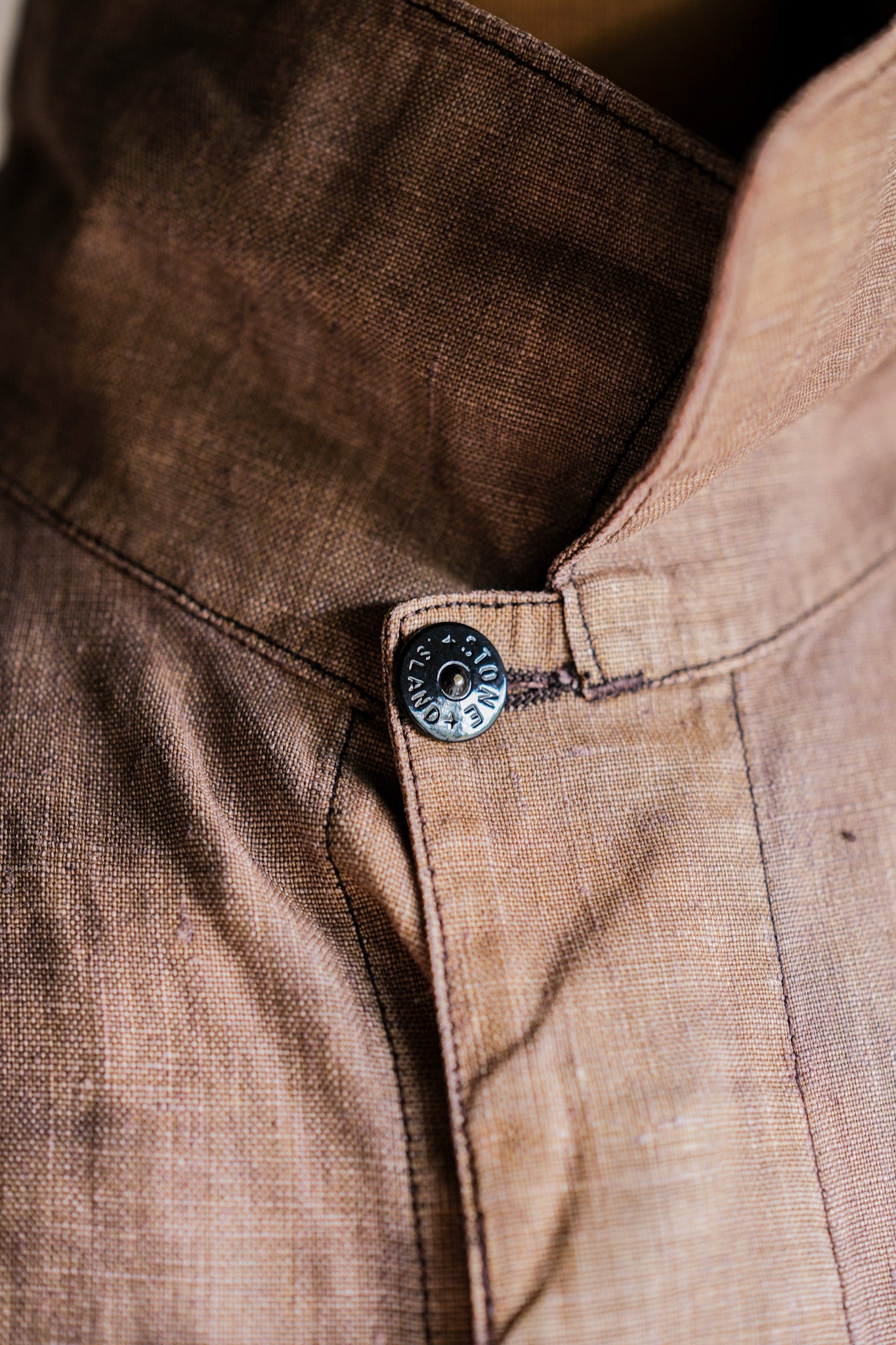 【97SS】Old STONE ISLAND Garment Dyed Lino Flax Cotton Jacket Size.L "Green Edge"