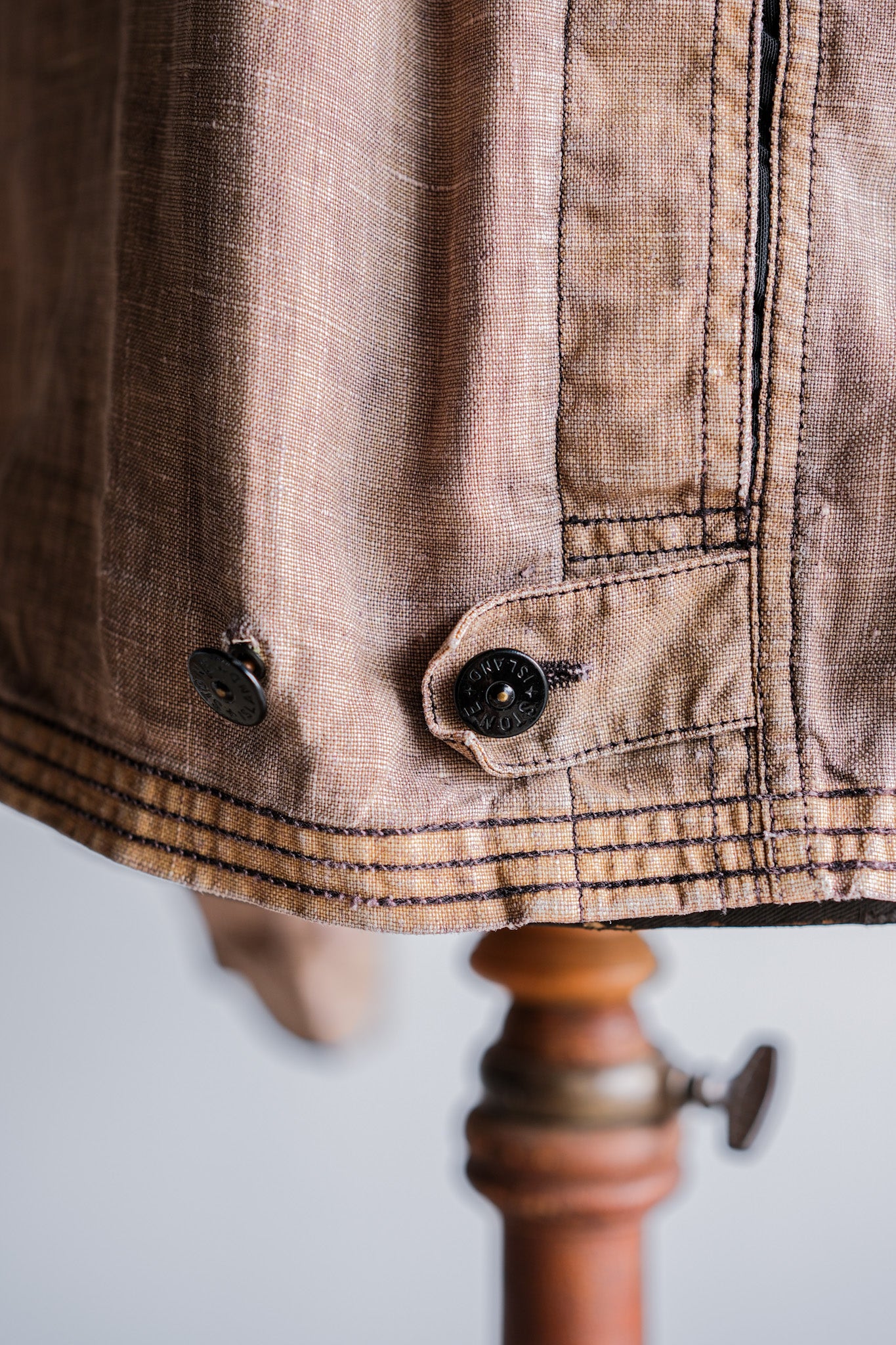 【97SS】Old STONE ISLAND Garment Dyed Lino Flax Cotton Jacket Size.L "Green Edge"