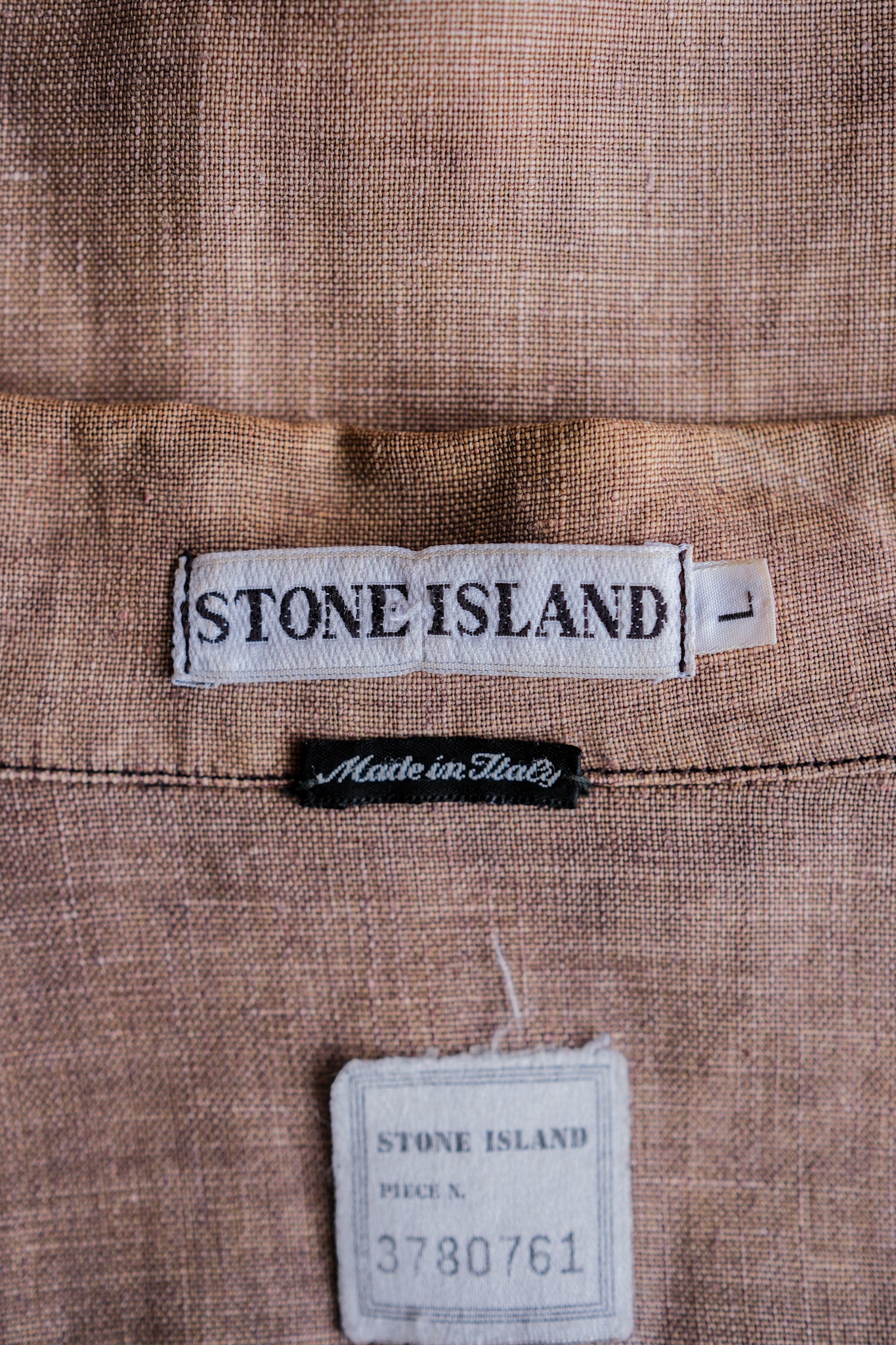 【97SS】Old STONE ISLAND Garment Dyed Lino Flax Cotton Jacket Size.L "Green Edge"