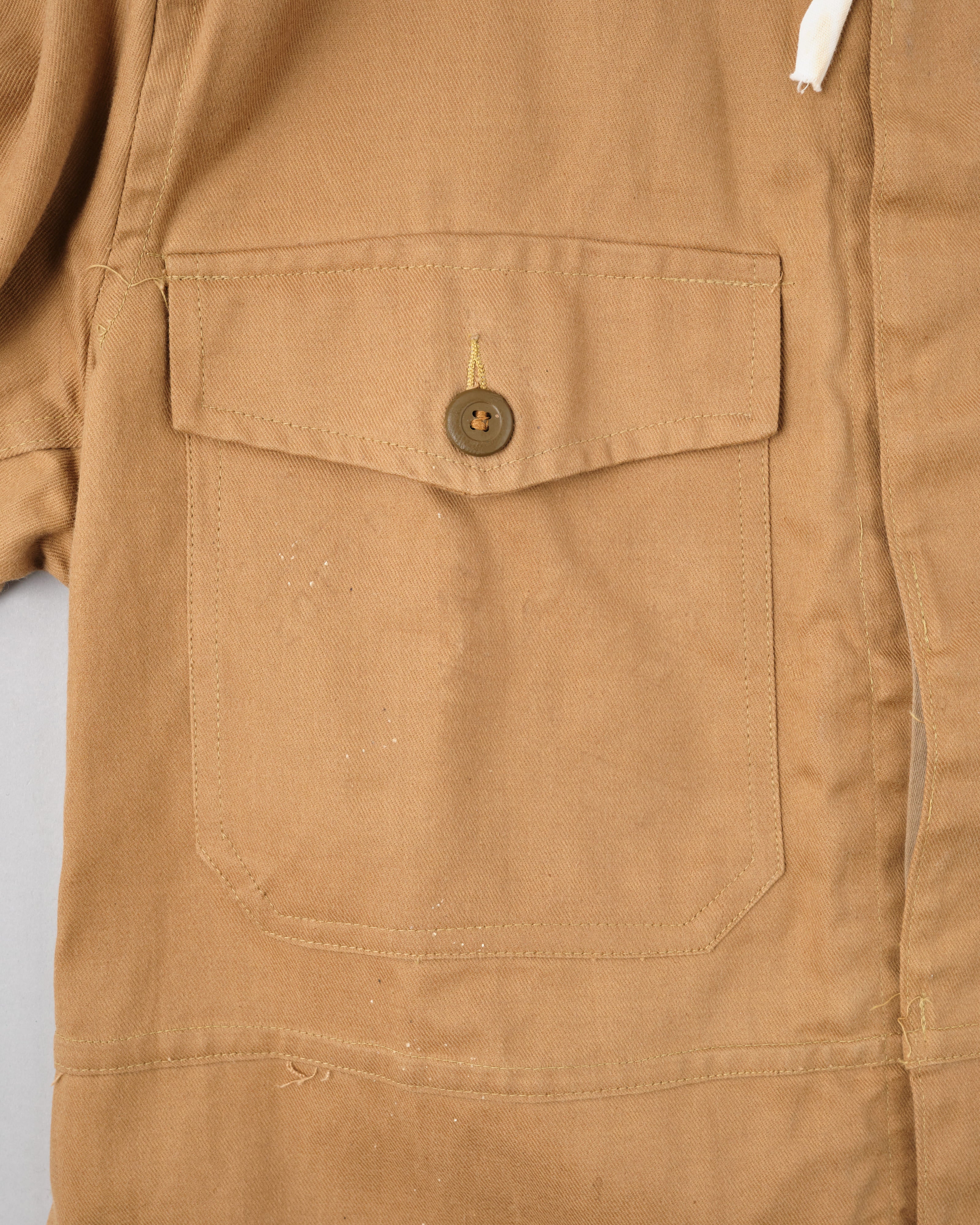 【~60's】British Vintage Khaki Drill Hooded Jacket Size.44 "MEKANEER" "Dead Stock"