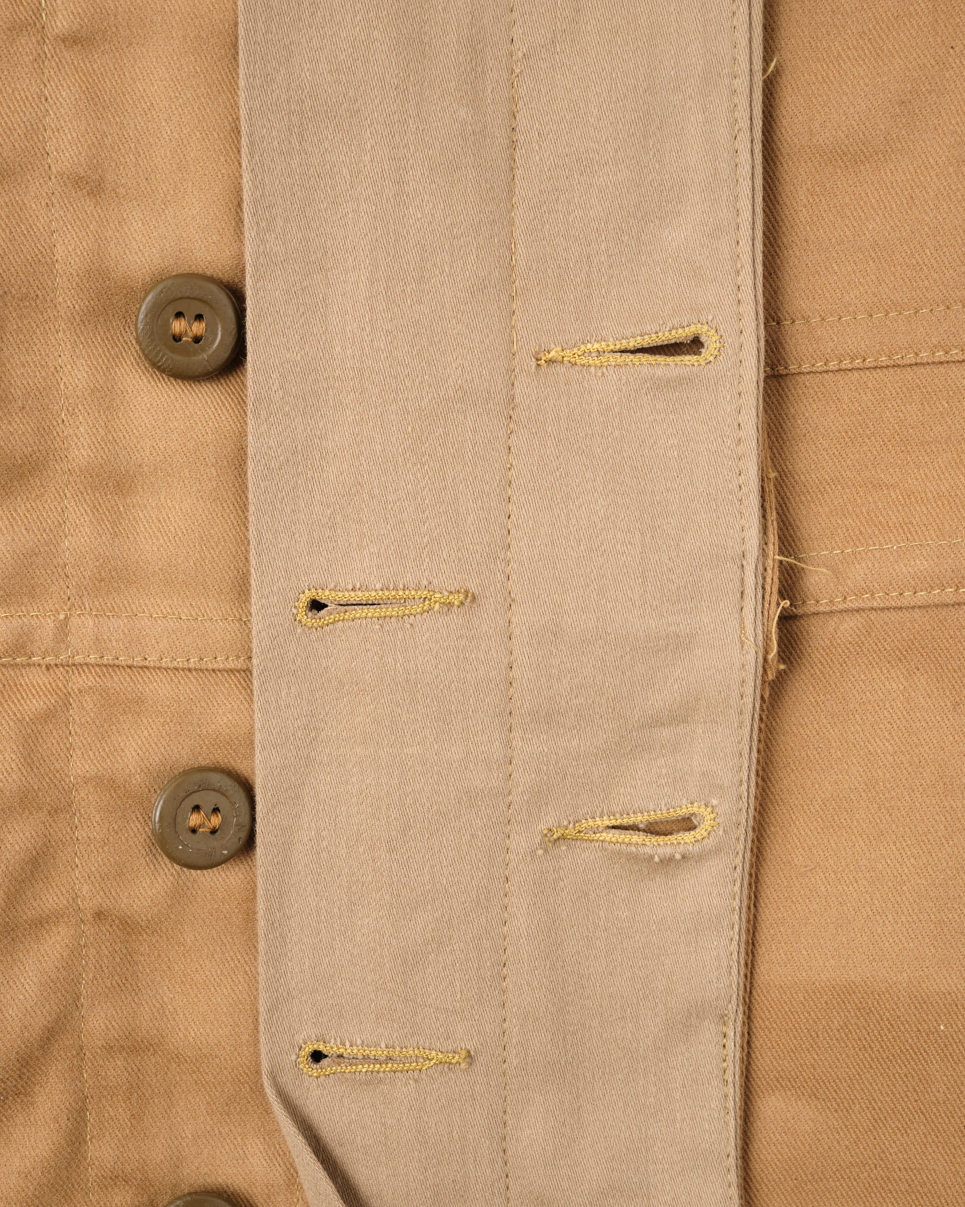 【~60's】British Vintage Khaki Drill Hooded Jacket Size.44 "MEKANEER" "Dead Stock"