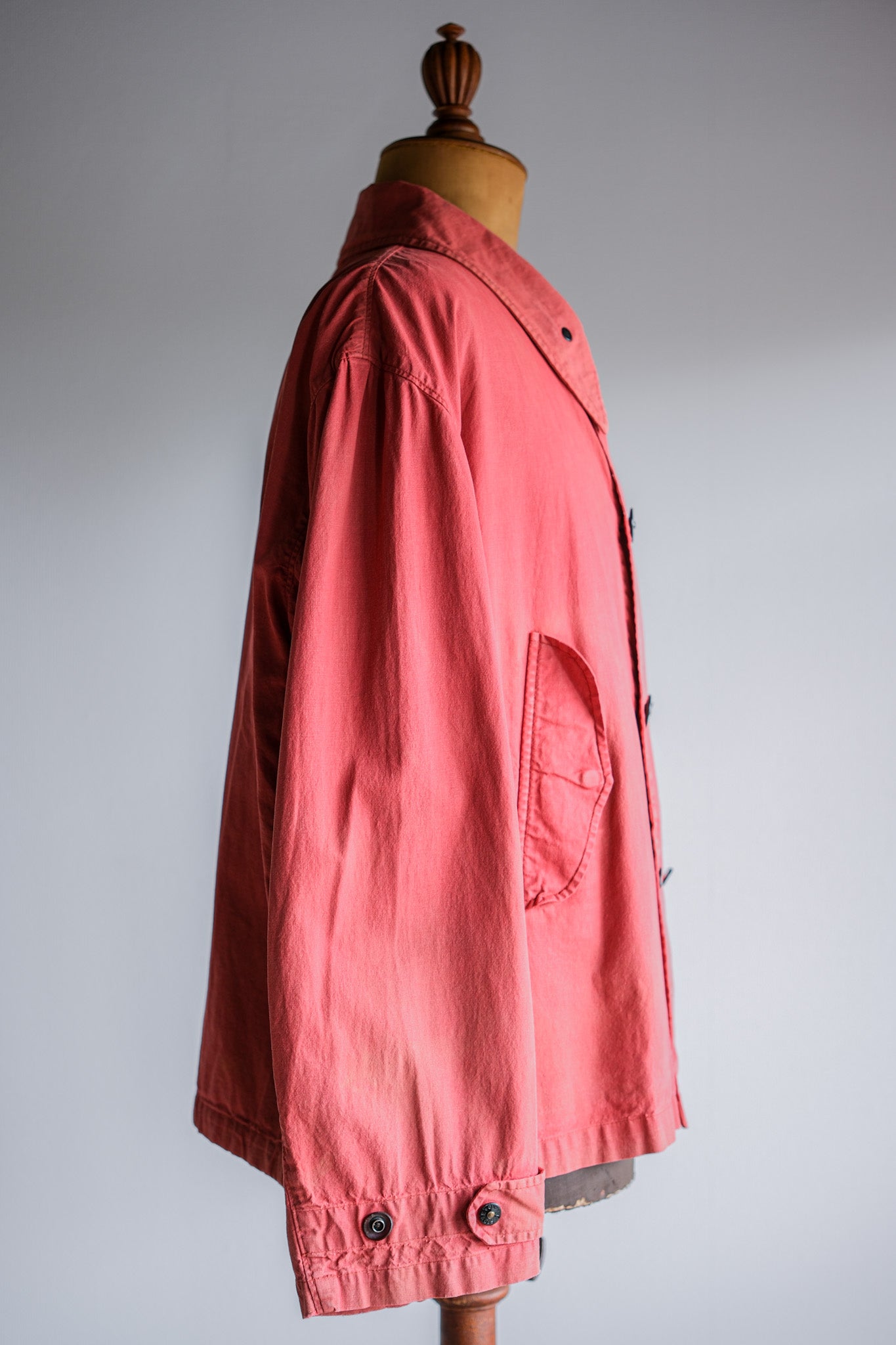 【94SS】Old STONE ISLAND Garment Dyed Double Breasted Cotton Jacket Size.L "Green Edge"