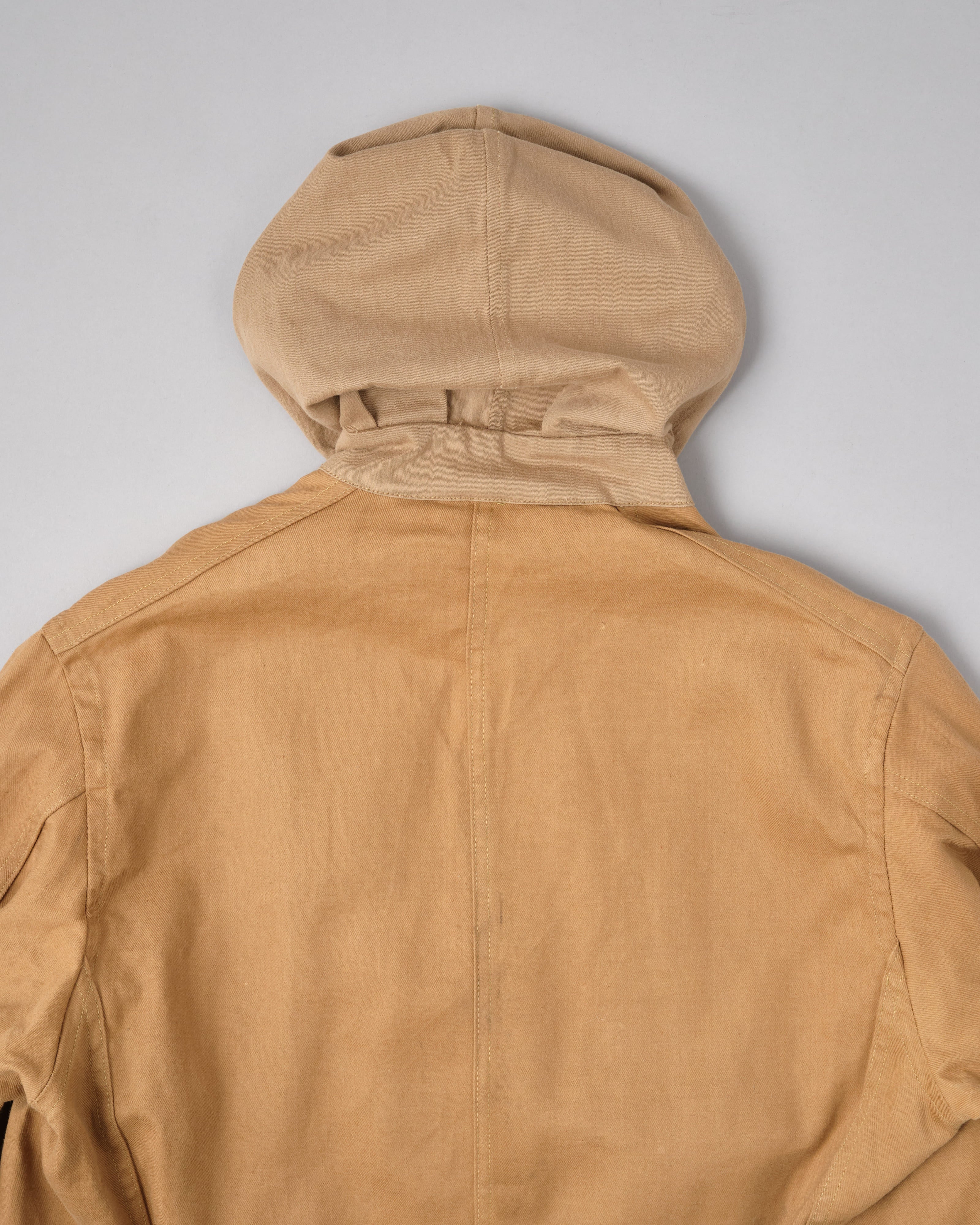 【~60's】British Vintage Khaki Drill Hooded Jacket Size.44 "MEKANEER" "Dead Stock"
