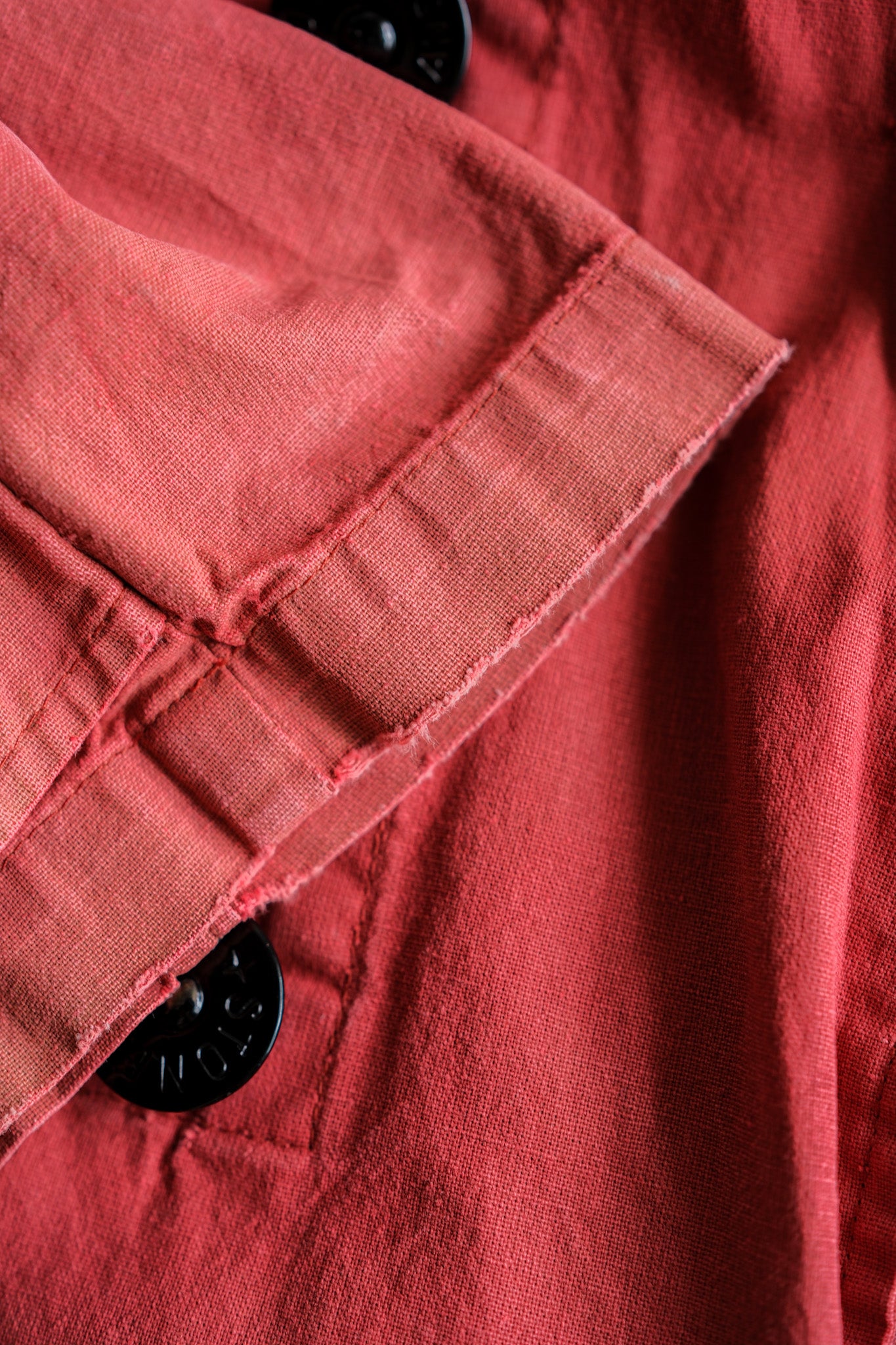 【94SS】Old STONE ISLAND Garment Dyed Double Breasted Cotton Jacket Size.L "Green Edge"