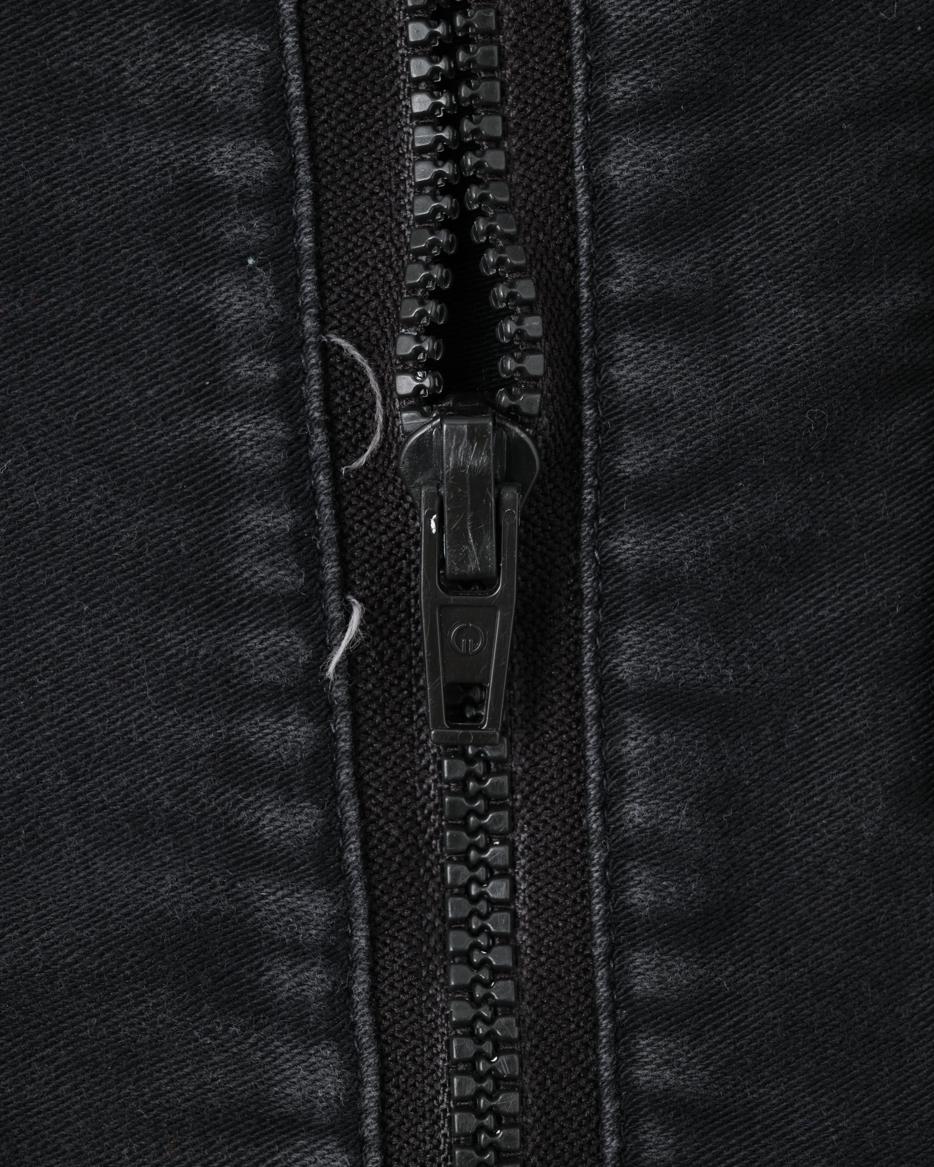 【~70's】Europe Vintage Raglan Sleeve Black Moleskin Zip Up Jacket