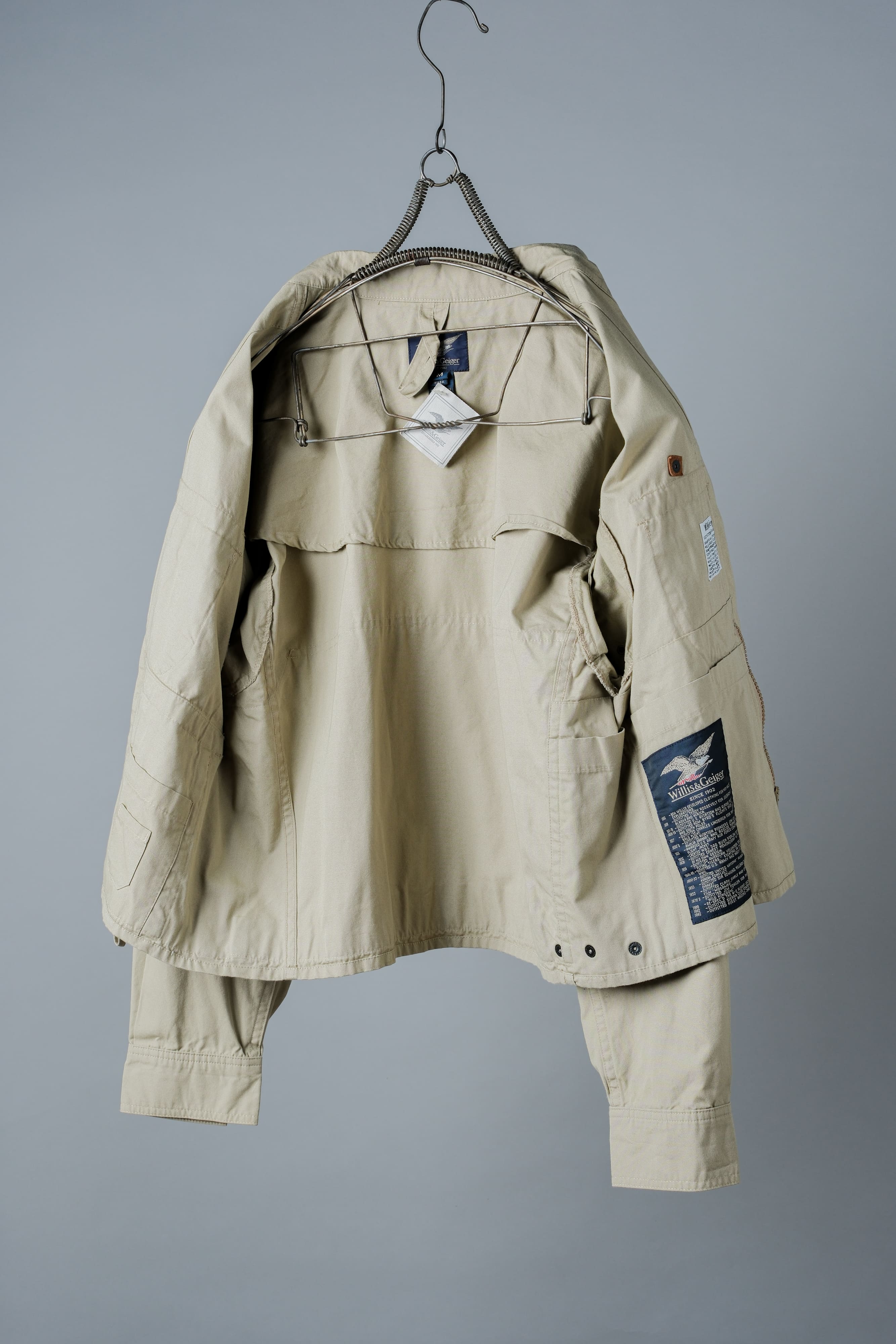 【~90's】Vintage Willis&Geiger Bush Poplin Eisenhower Fishing Jacket Size.M "Made in U.S.A." "Dead Stock"