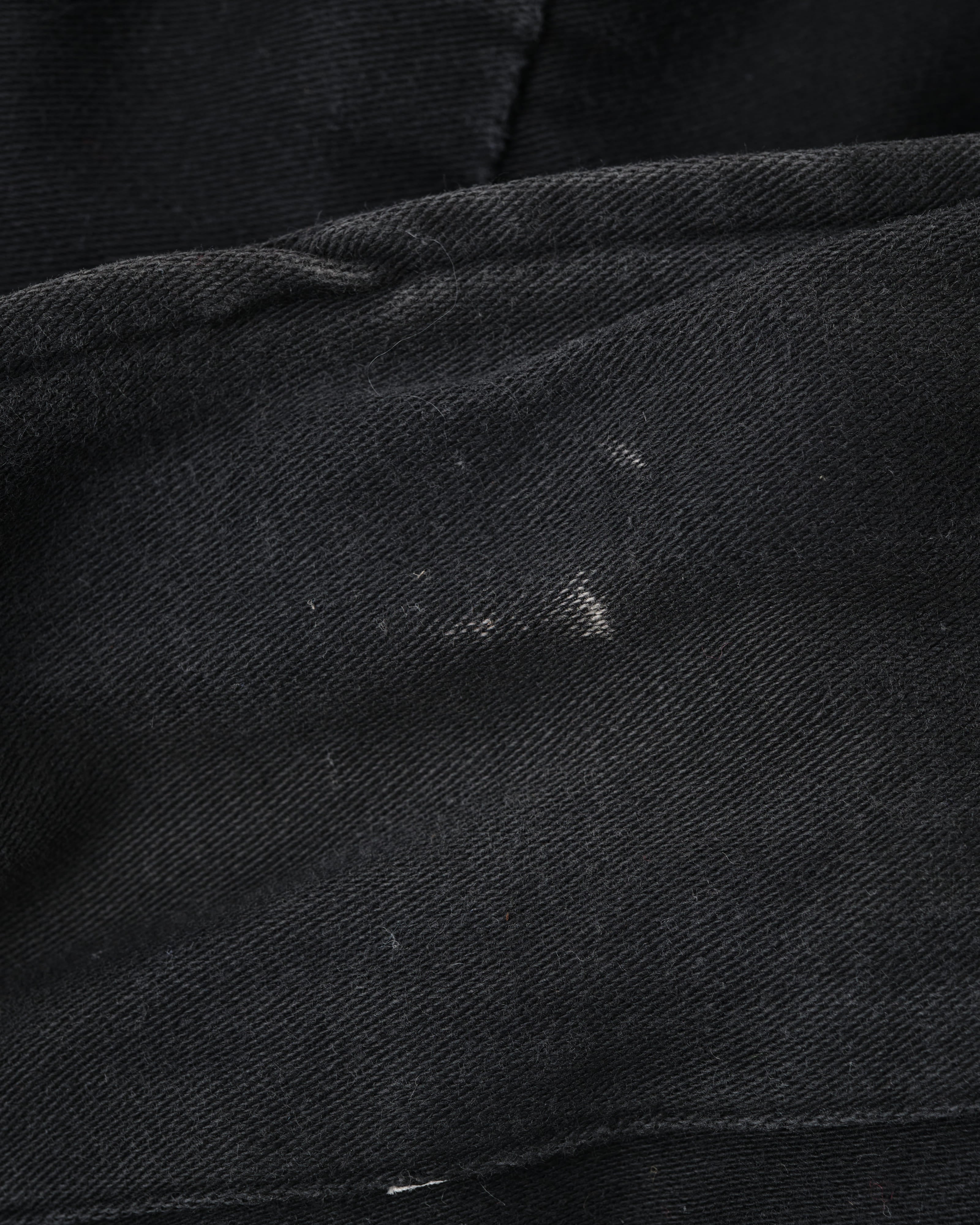 【~70's】Europe Vintage Raglan Sleeve Black Moleskin Zip Up Jacket