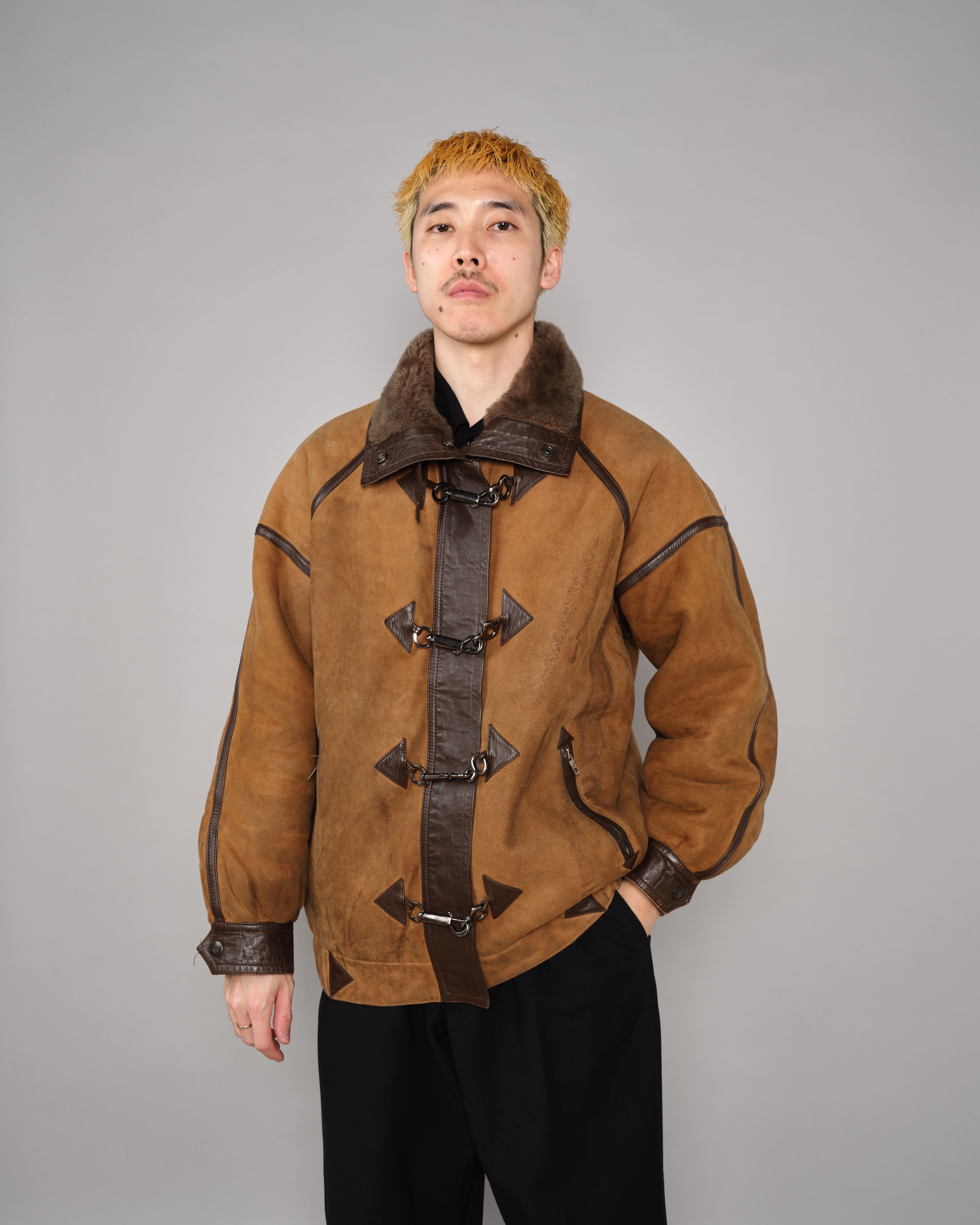 【~90's】Old Yves Saint Laurent Shearling Jacket "Fourrures"