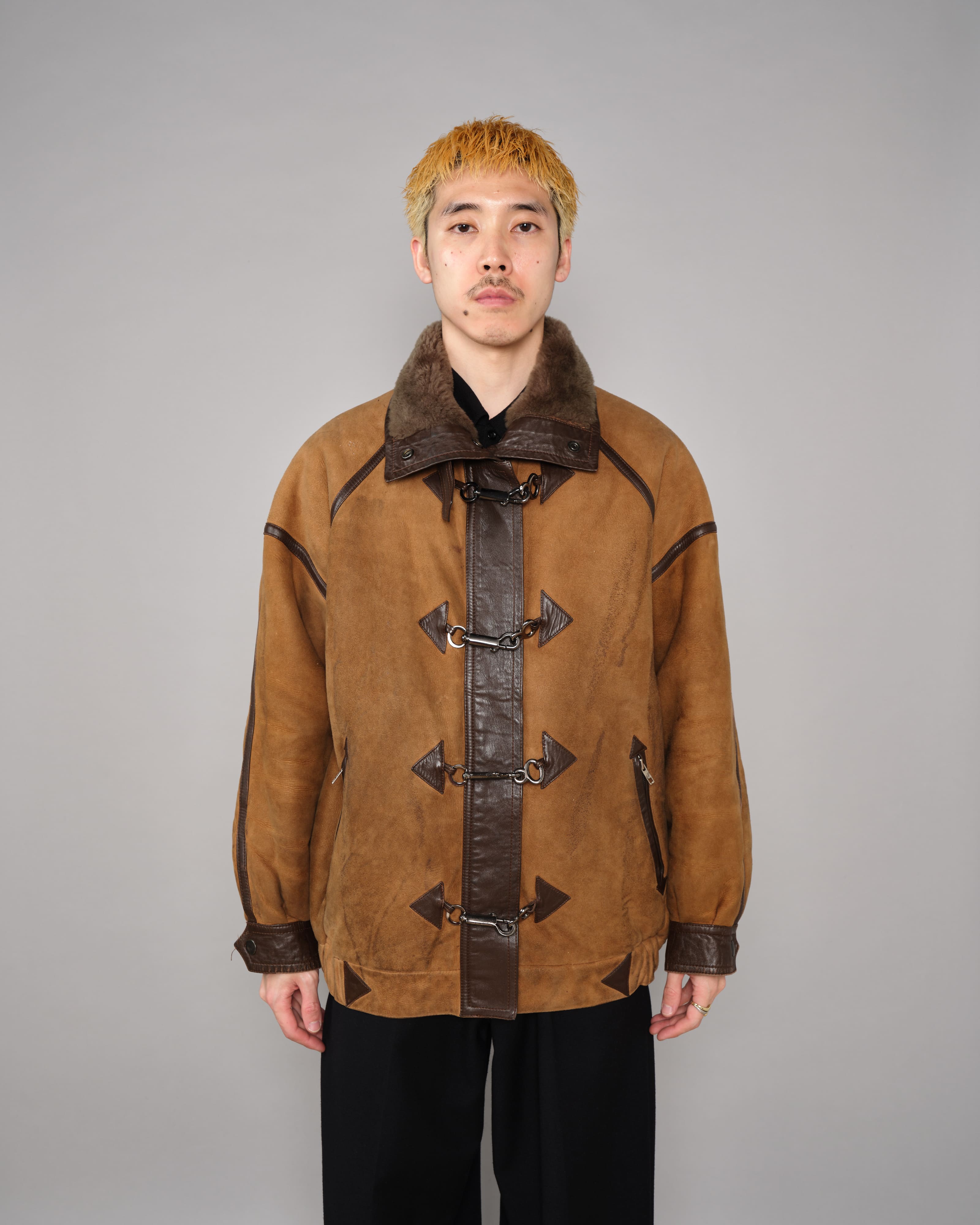 【~90's】Old Yves Saint Laurent Shearling Jacket "Fourrures"