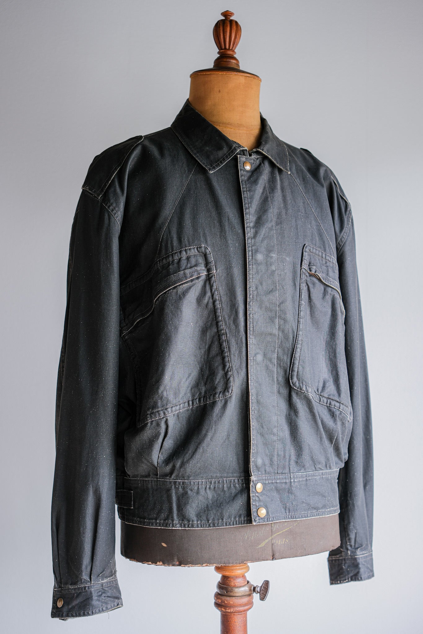 【~80's】Old EMPORIO ARMANI Black Cotton Linen Jacket