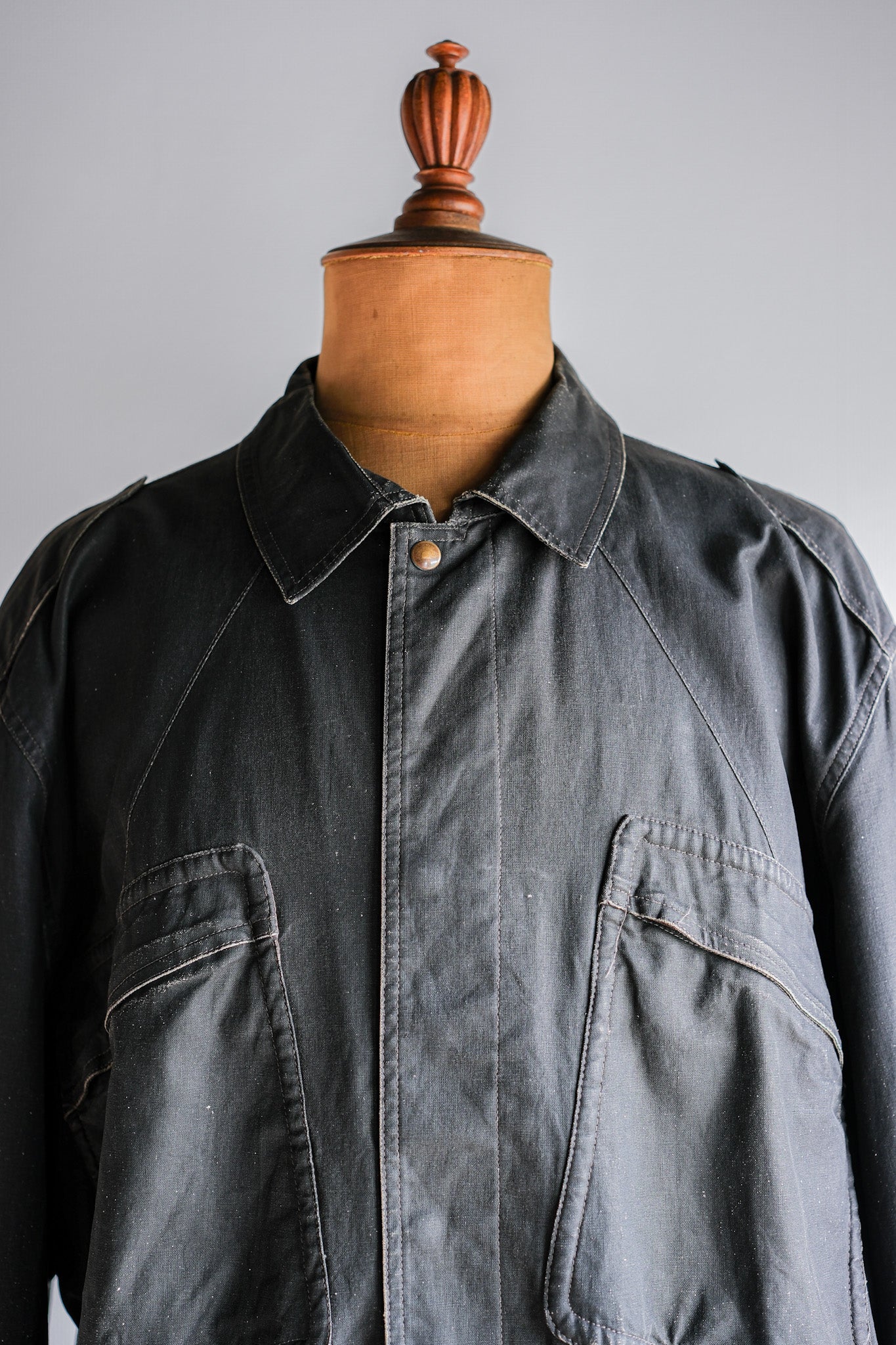 【~80's】Old EMPORIO ARMANI Black Cotton Linen Jacket