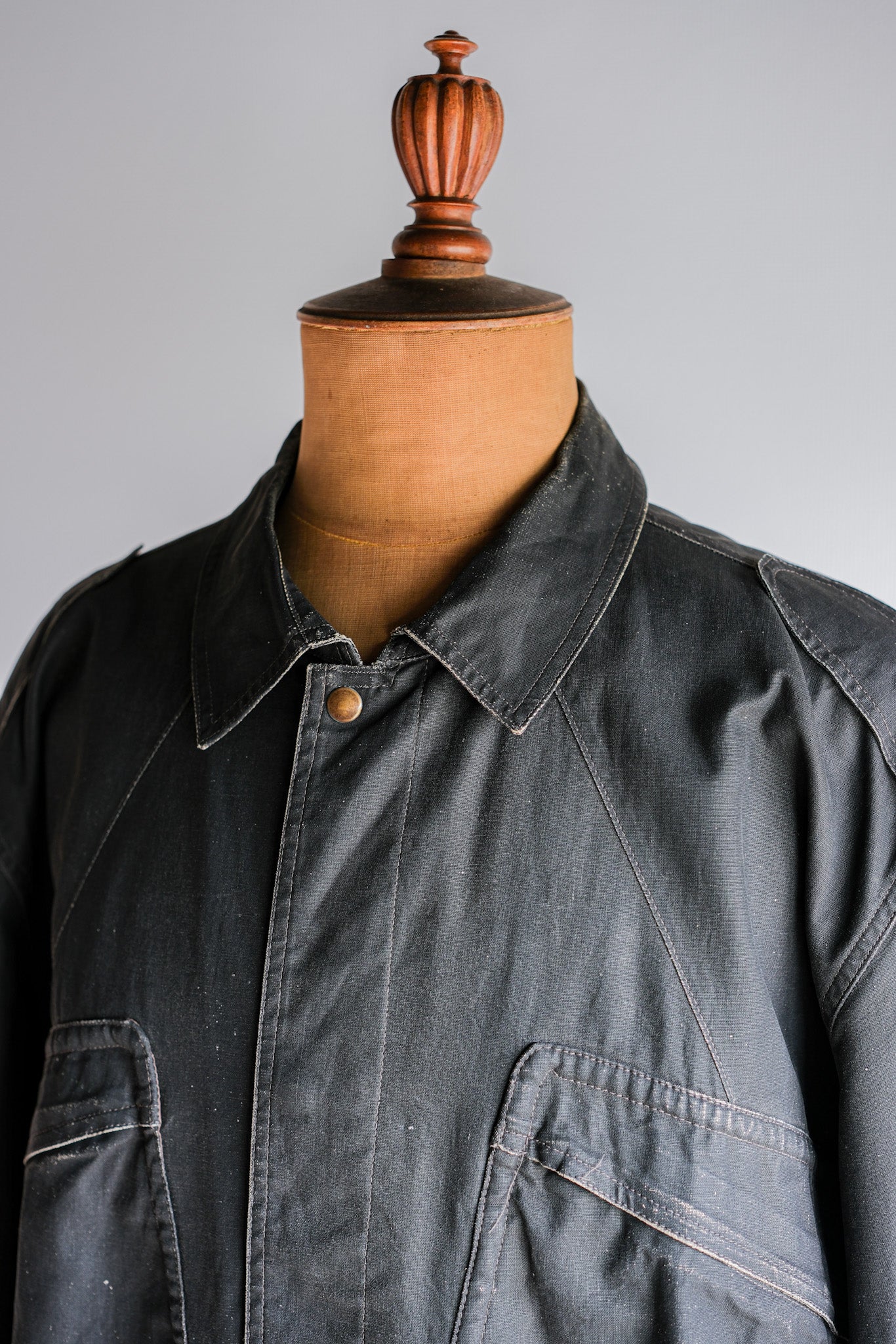 【~80's】Old EMPORIO ARMANI Black Cotton Linen Jacket