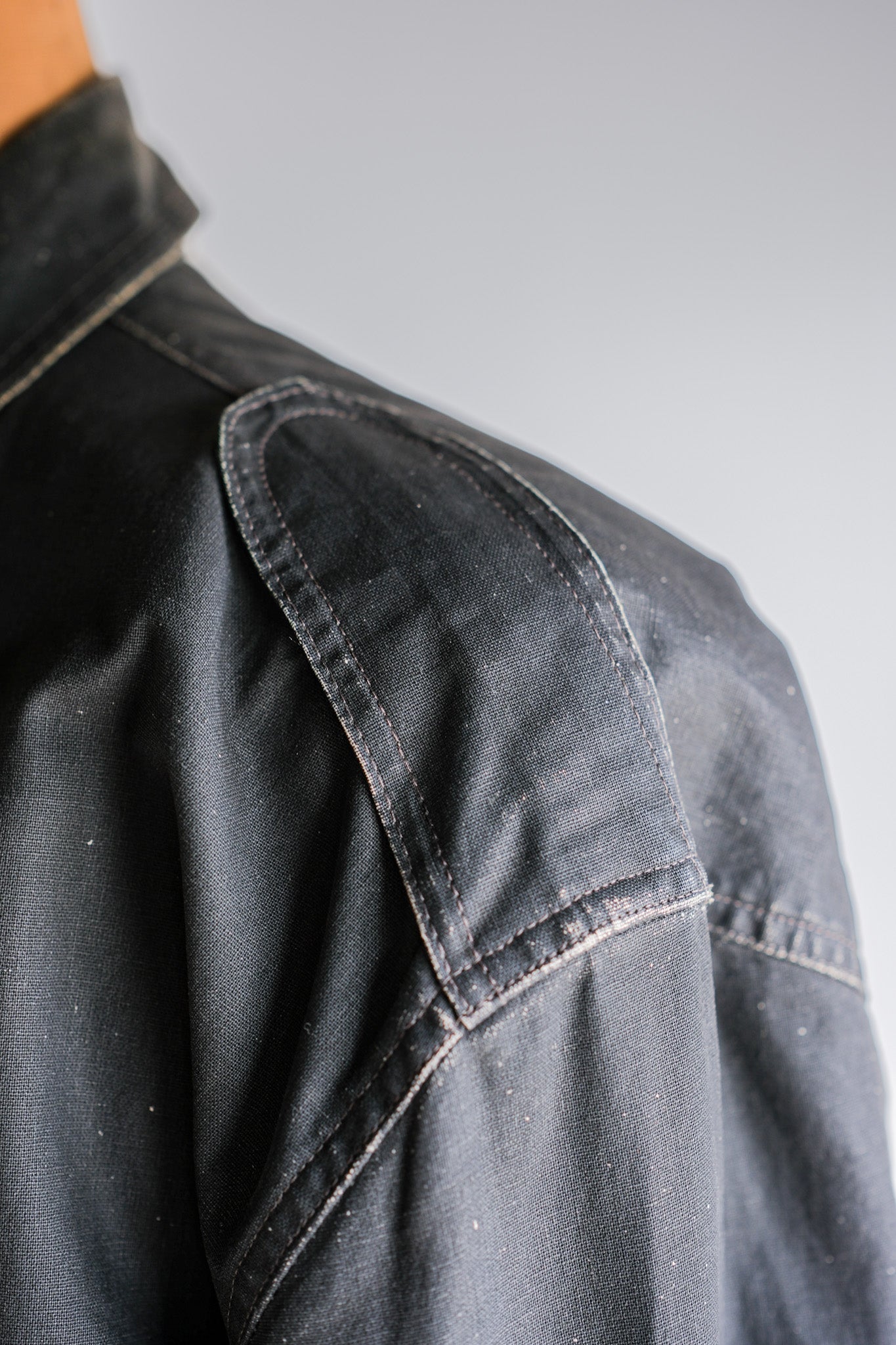 【~80's】Old EMPORIO ARMANI Black Cotton Linen Jacket
