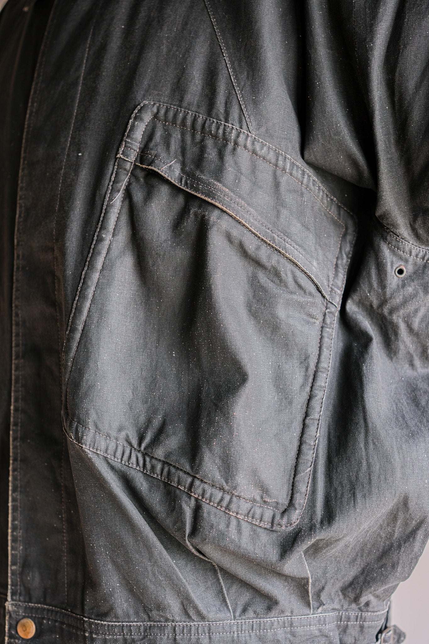 【~80's】Old EMPORIO ARMANI Black Cotton Linen Jacket