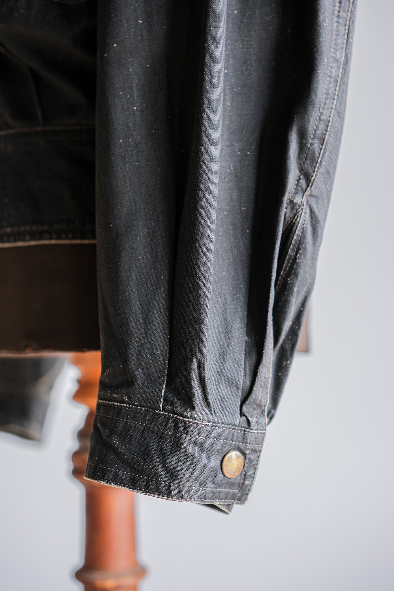 【~80's】Old EMPORIO ARMANI Black Cotton Linen Jacket